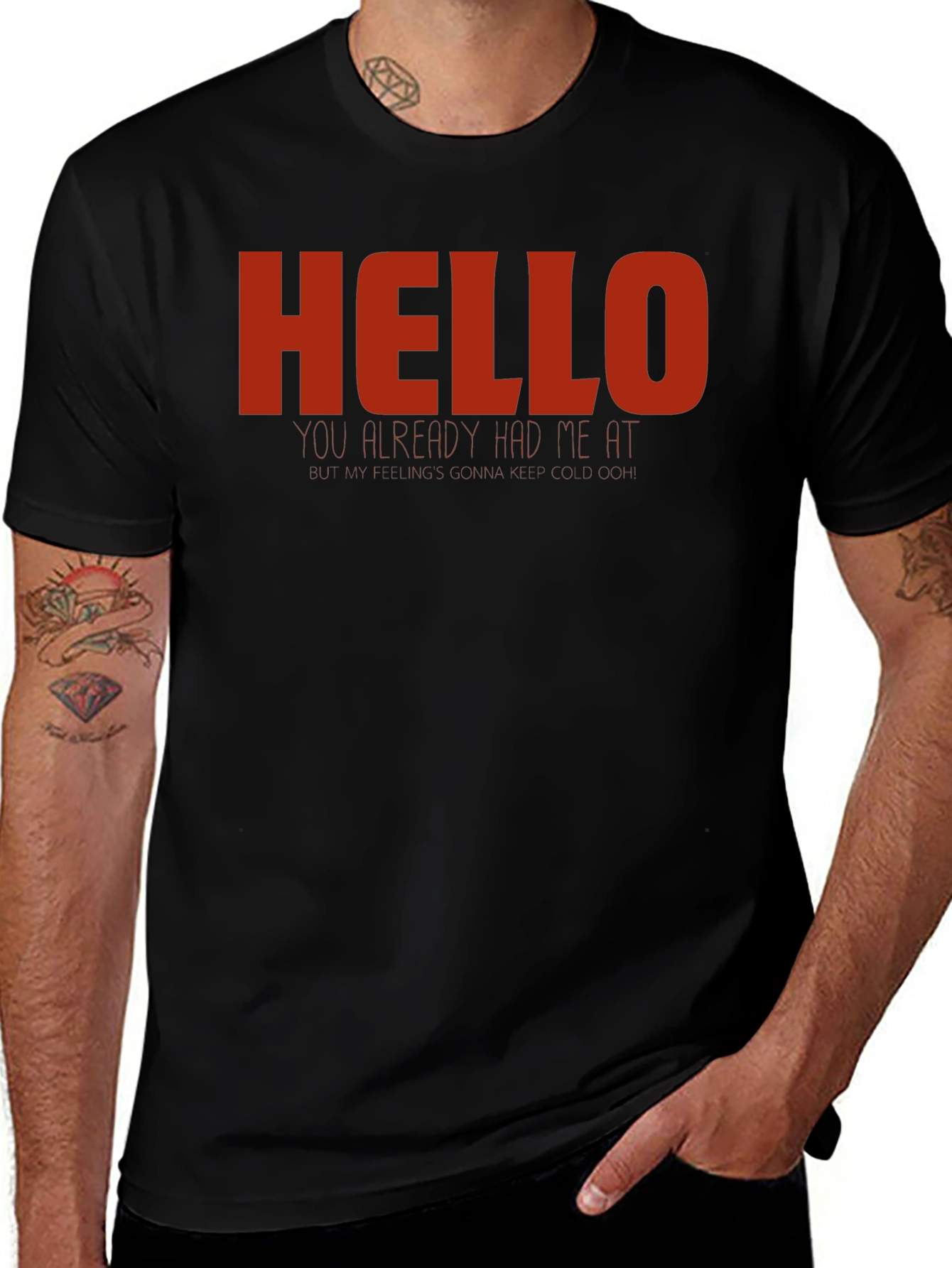 Hello T-Shirt - Novelty Graphic Tee - Casual Wear