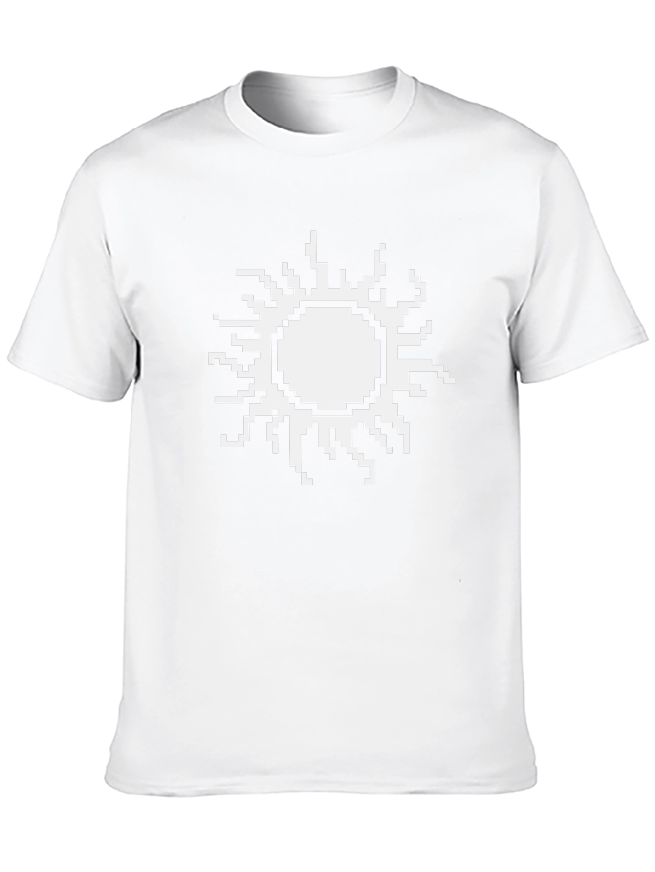 Pixel Sun Graphic Tee - Black Cotton T-Shirt