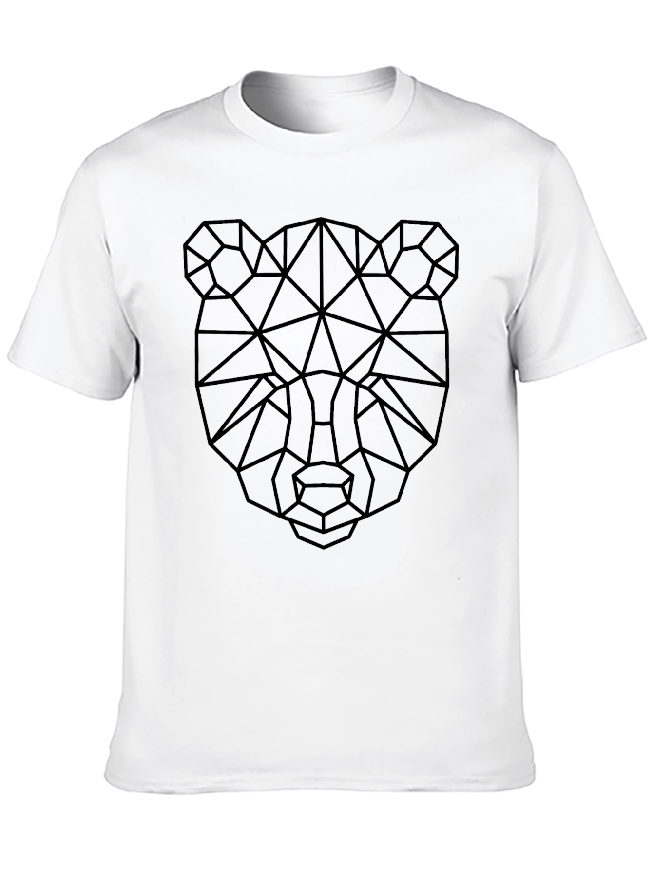 Geometric Bear Graphic Tee - Modern Black T-Shirt