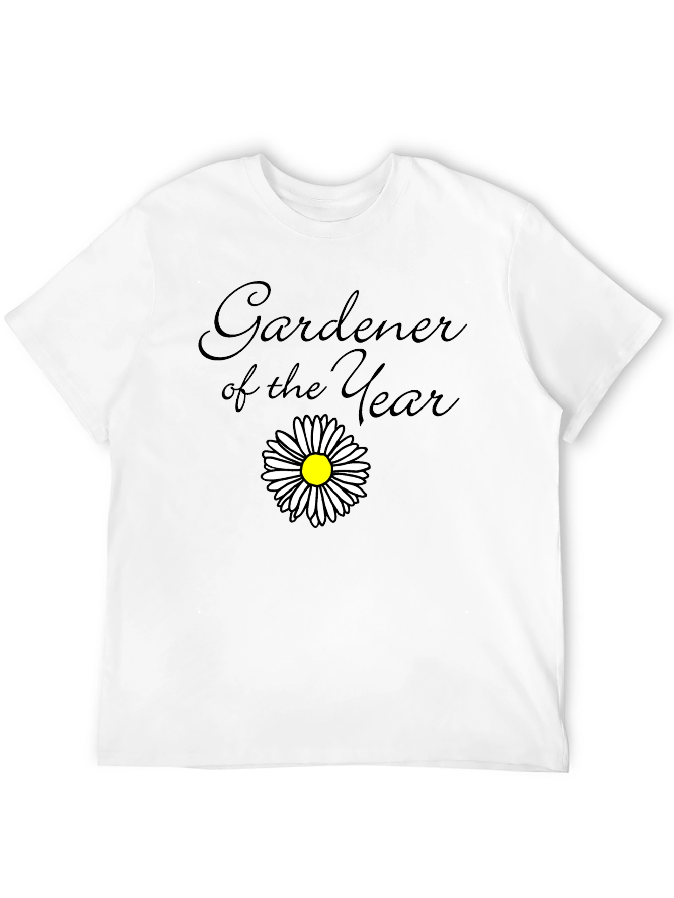 Gardener of the Year Black T-Shirt with Daisy