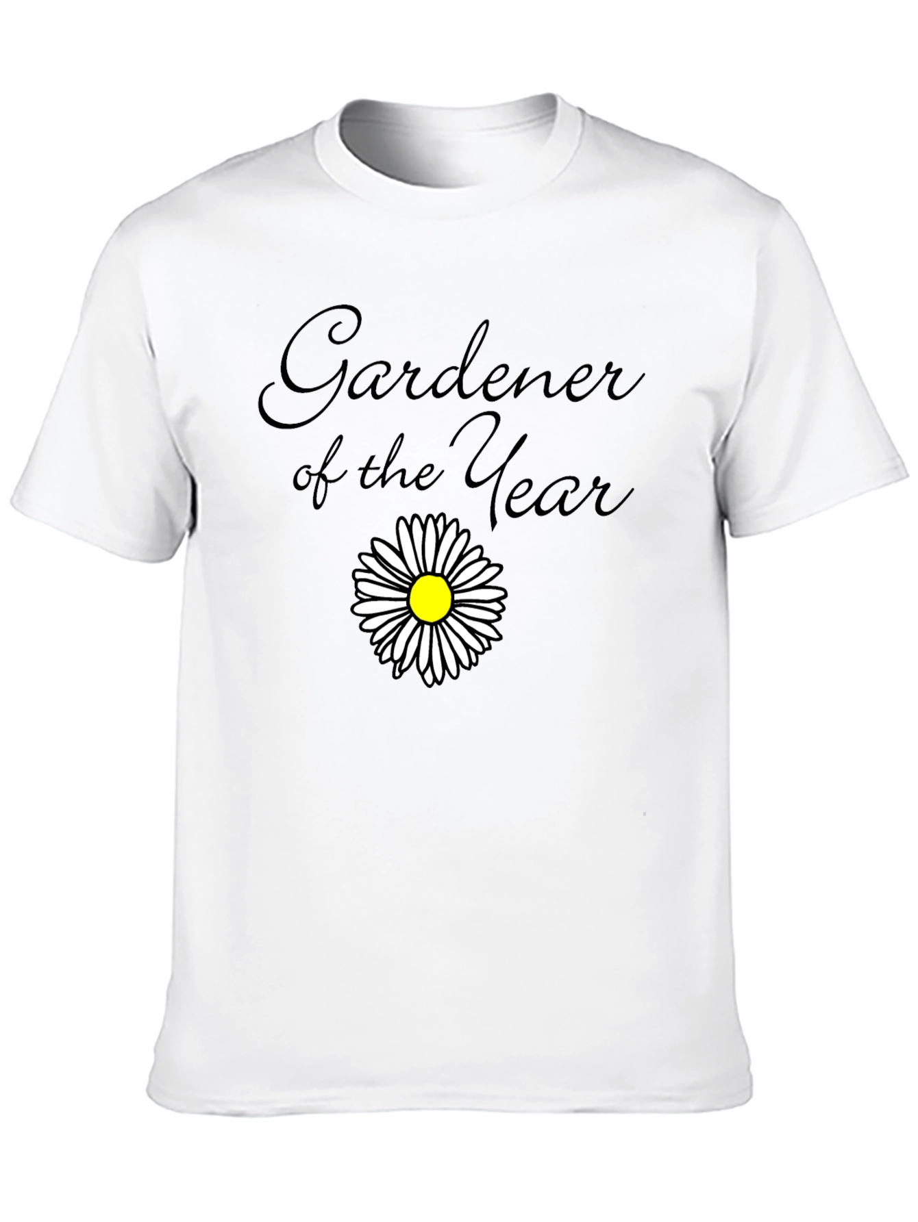 Gardener of the Year Black T-Shirt with Daisy