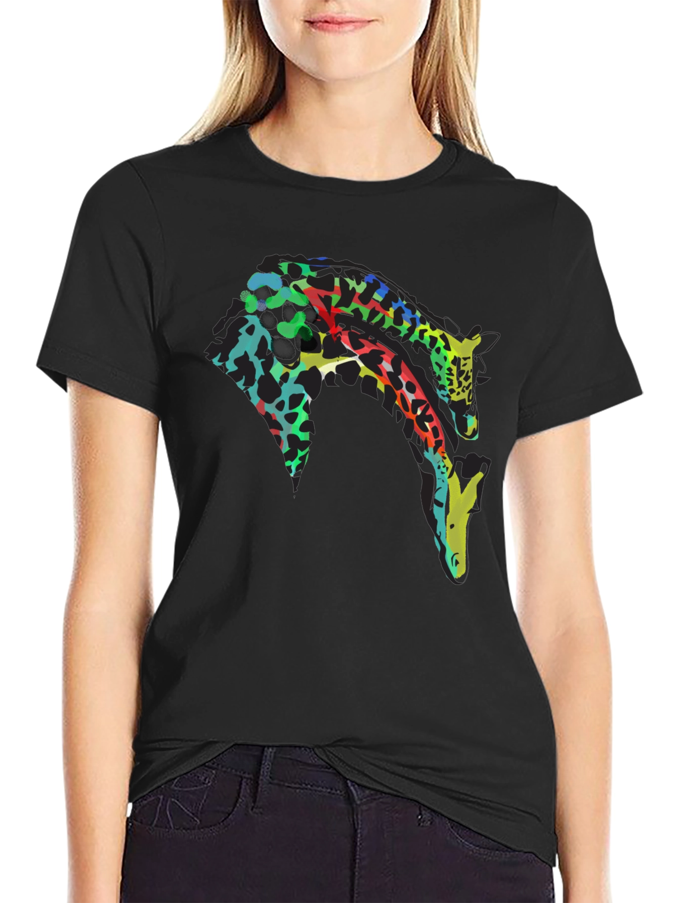 Abstract Giraffe Graphic T-Shirt - Unique Design