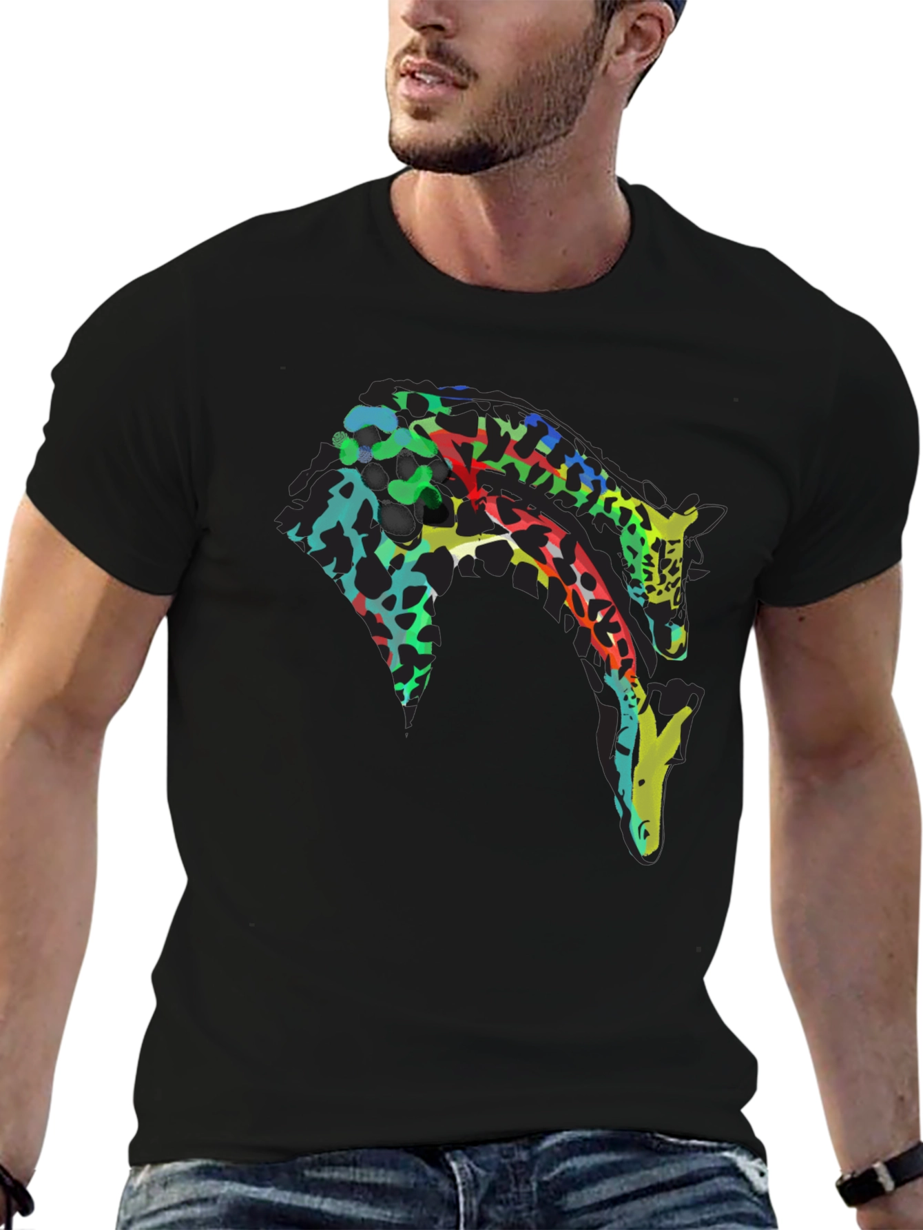 Abstract Giraffe Graphic T-Shirt - Unique Design