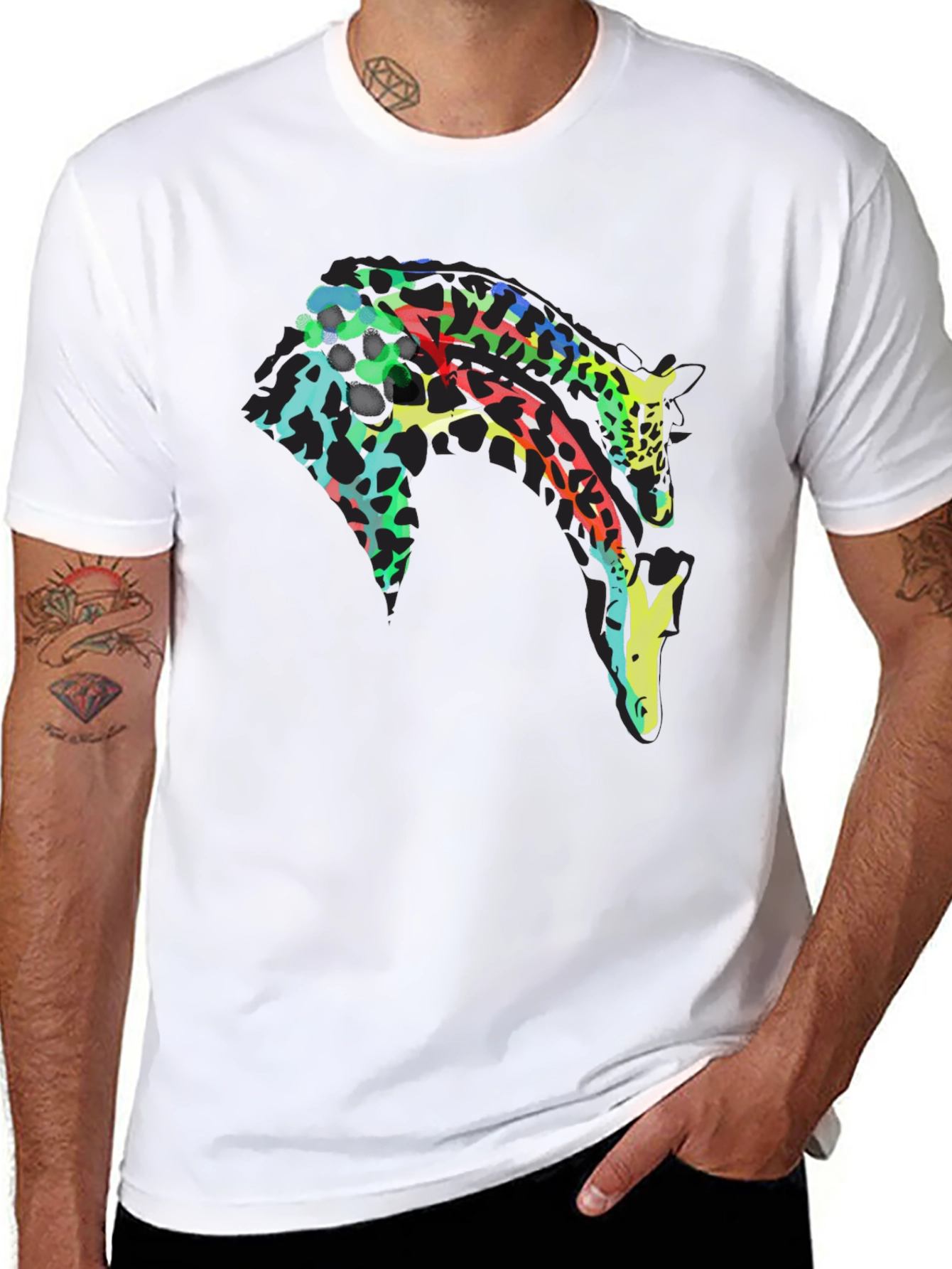 Abstract Giraffe Graphic T-Shirt - Unique Design
