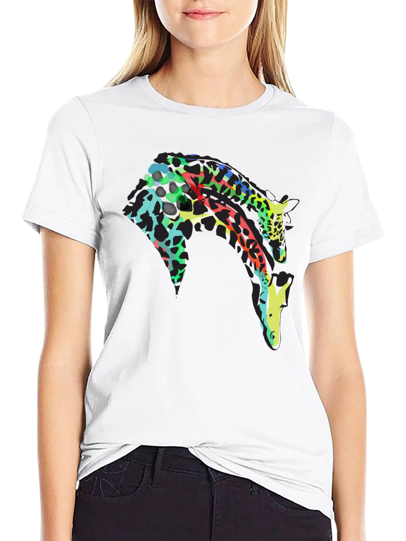 Abstract Giraffe Graphic T-Shirt - Unique Design