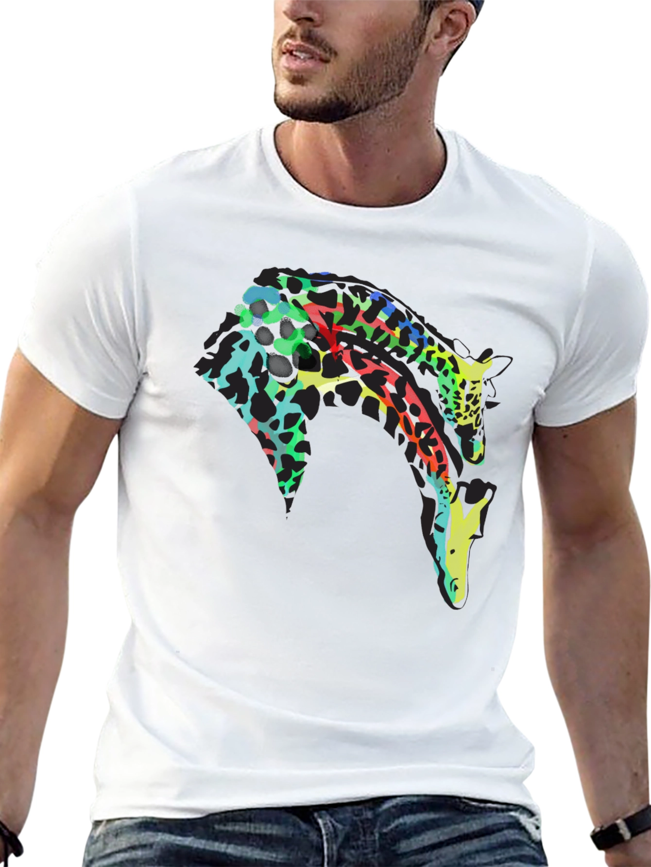 Abstract Giraffe Graphic T-Shirt - Unique Design
