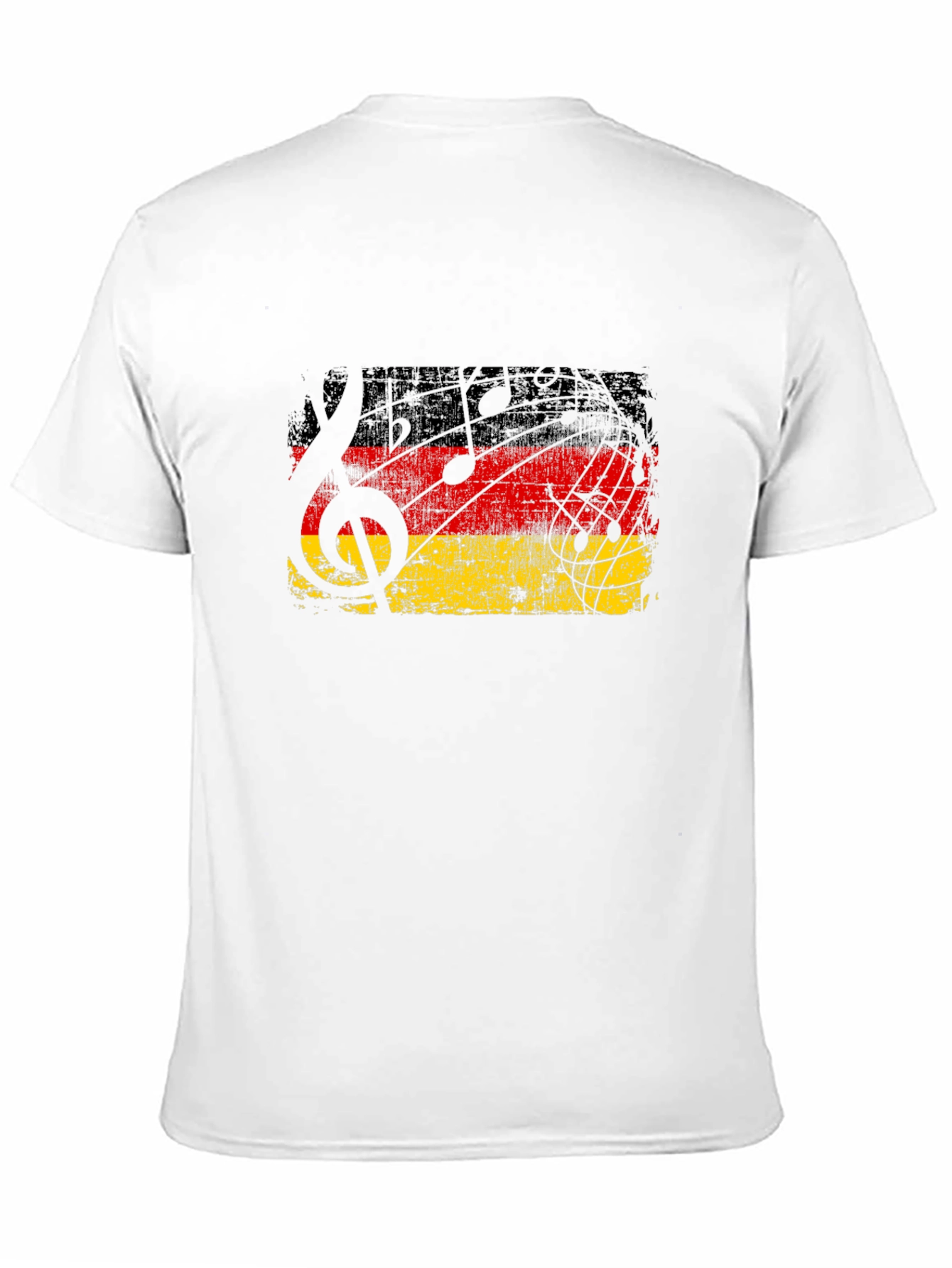 German Flag Music Notes Black T-Shirt