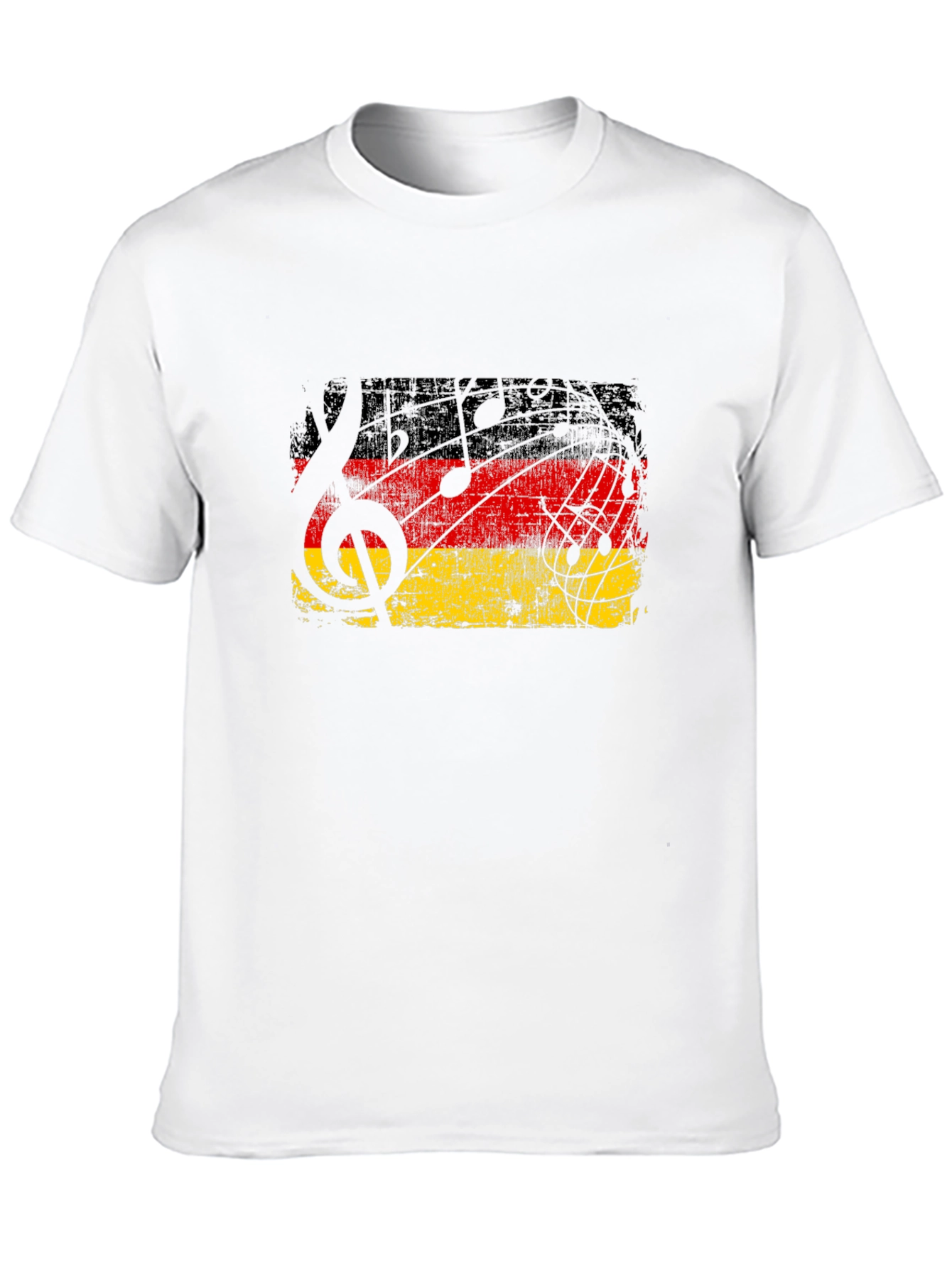 German Flag Music Notes Black T-Shirt