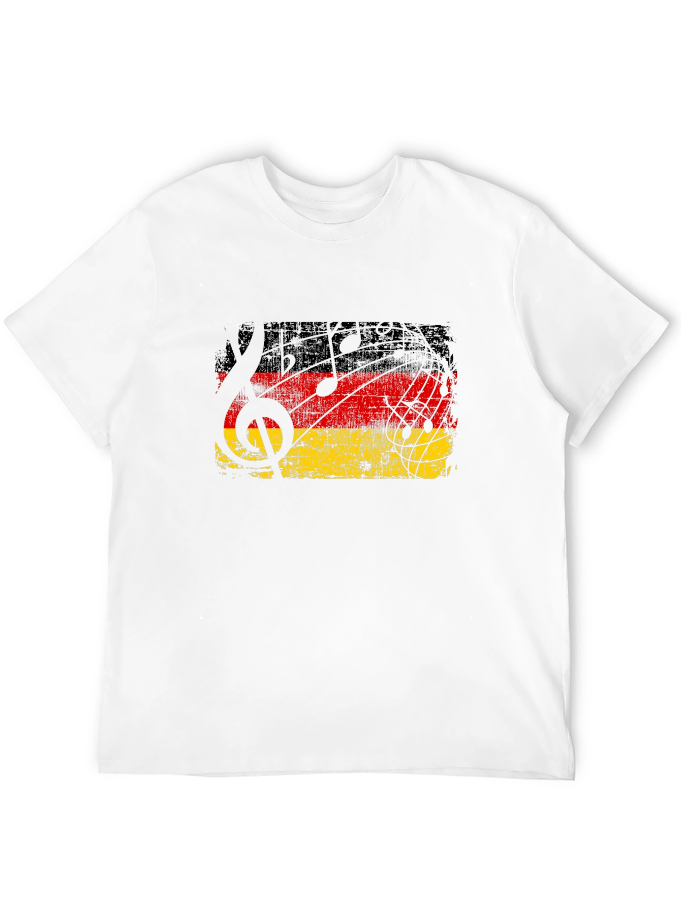 German Flag Music Notes Black T-Shirt