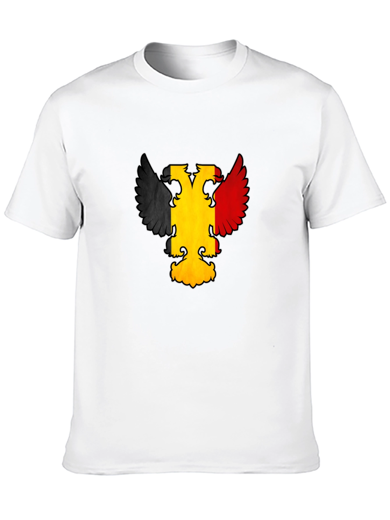 Belgian Flag Eagle Graphic Tee - Black Crewneck