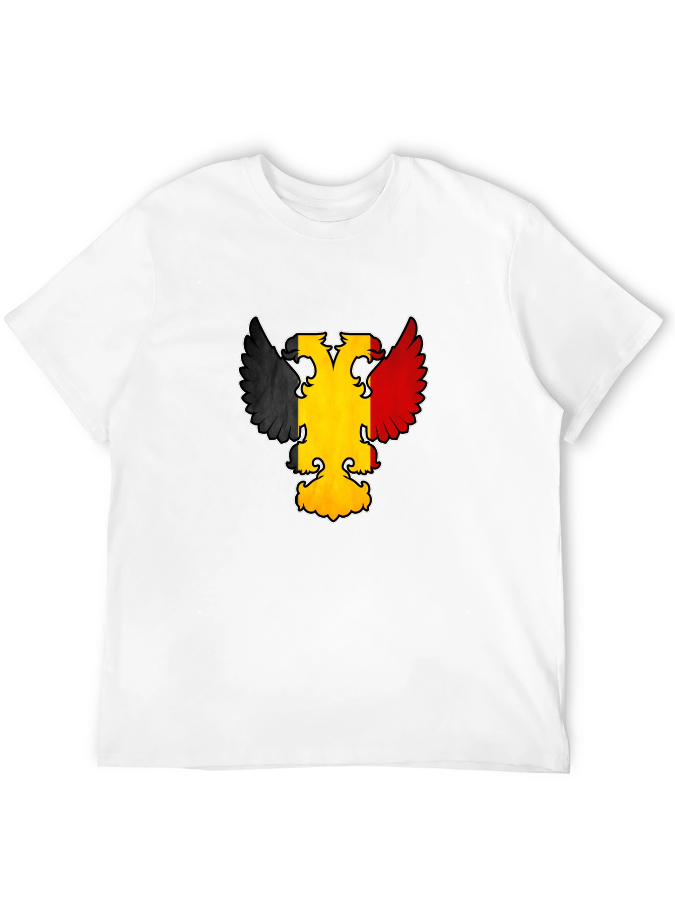 Belgian Flag Eagle Graphic Tee - Black Crewneck