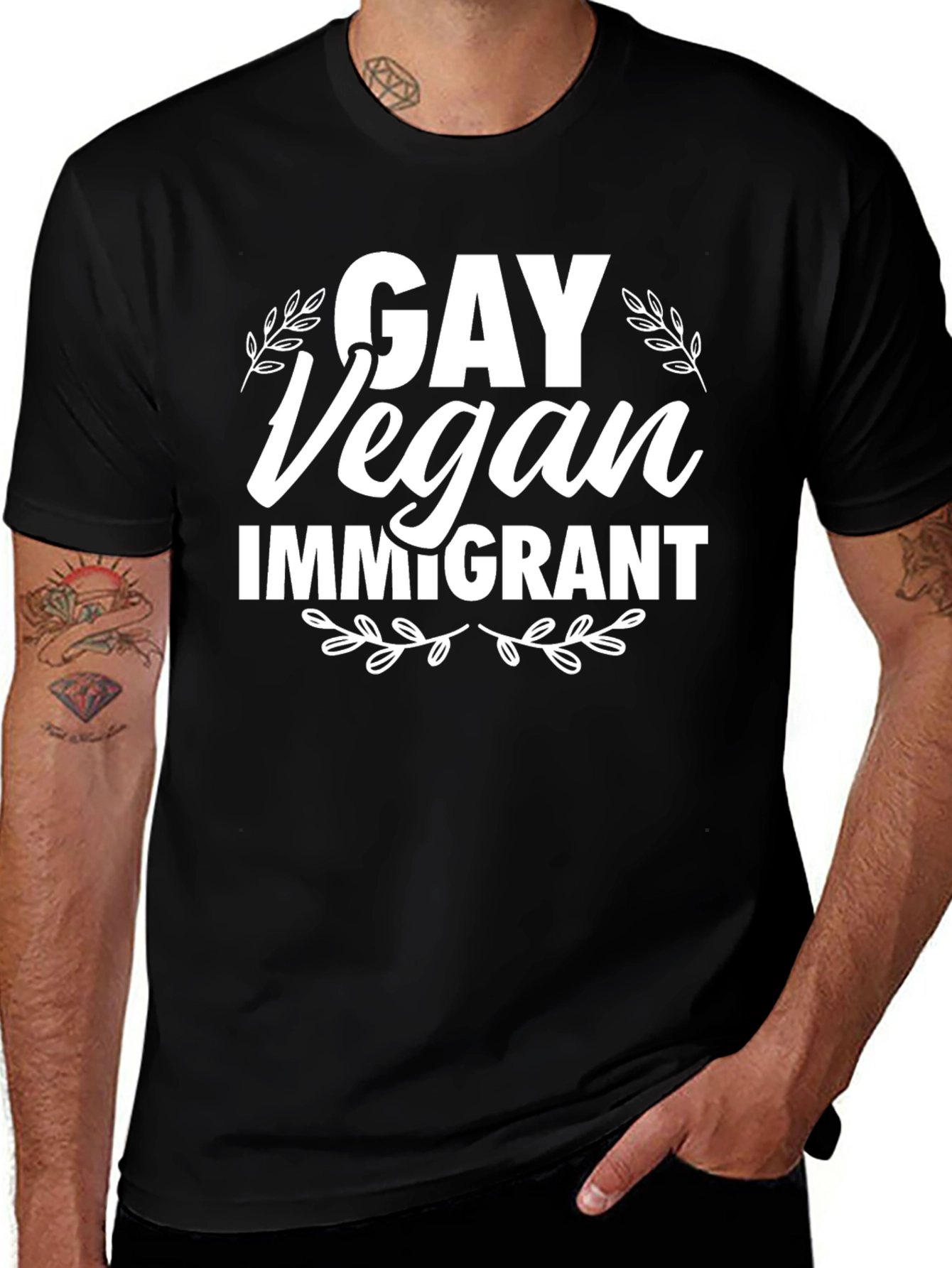 Gay Vegan Immigrant Graphic Tee