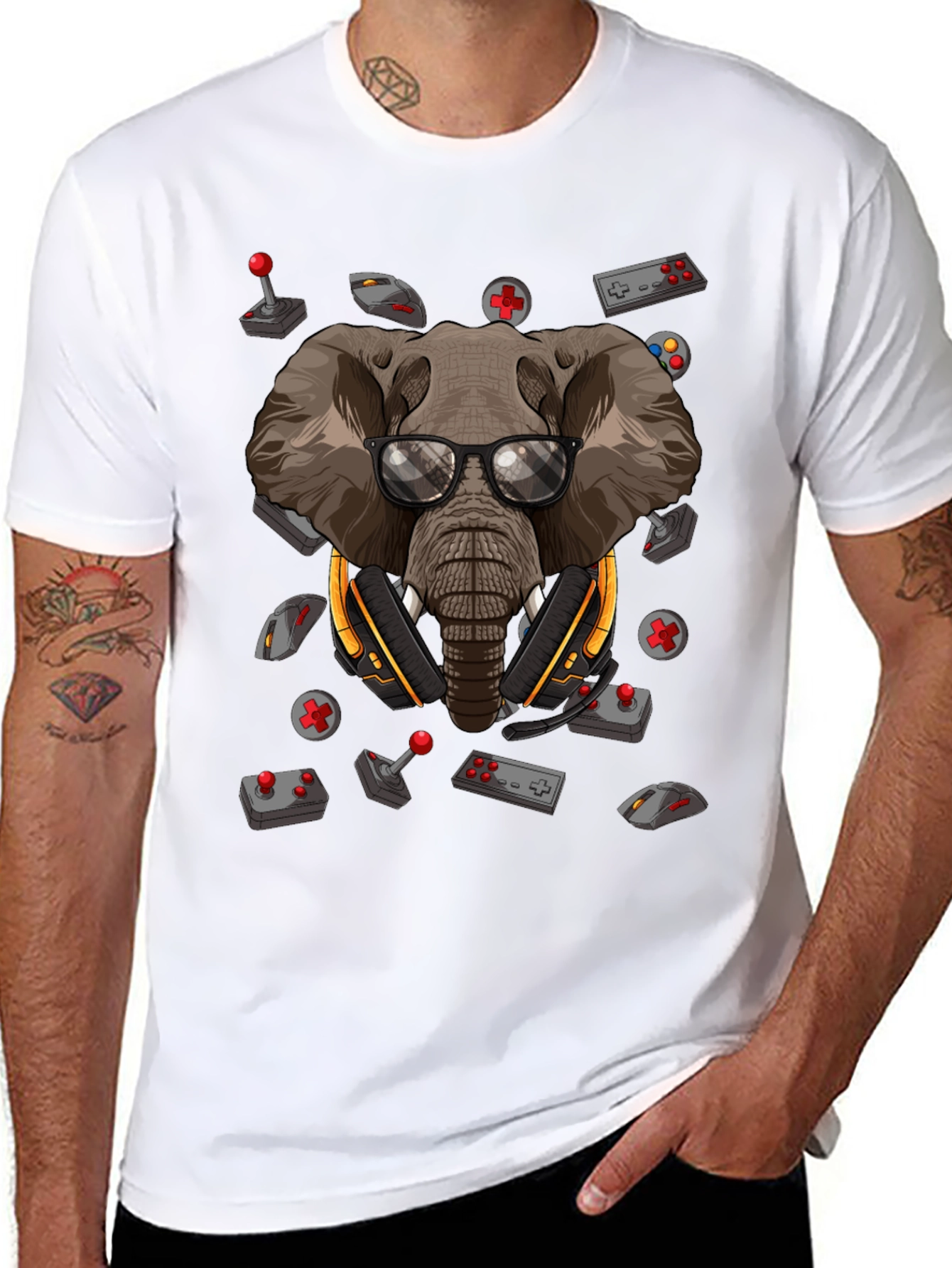 Gamer Elephant Graphic Tee