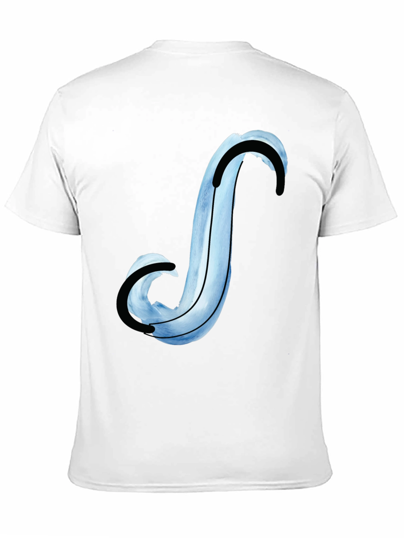 Abstract Blue Curve Graphic Tee
