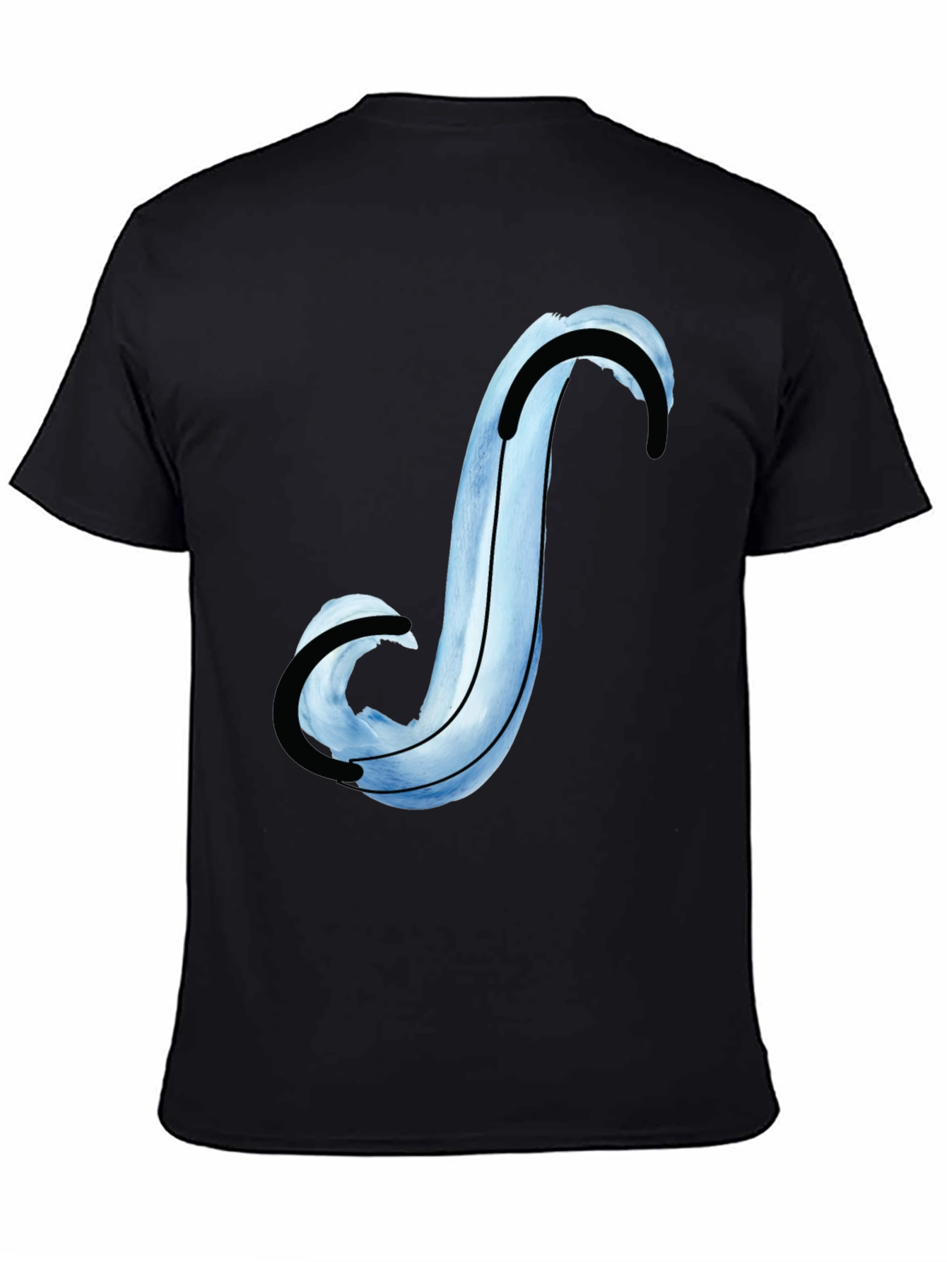 Abstract Blue Curve Graphic Tee