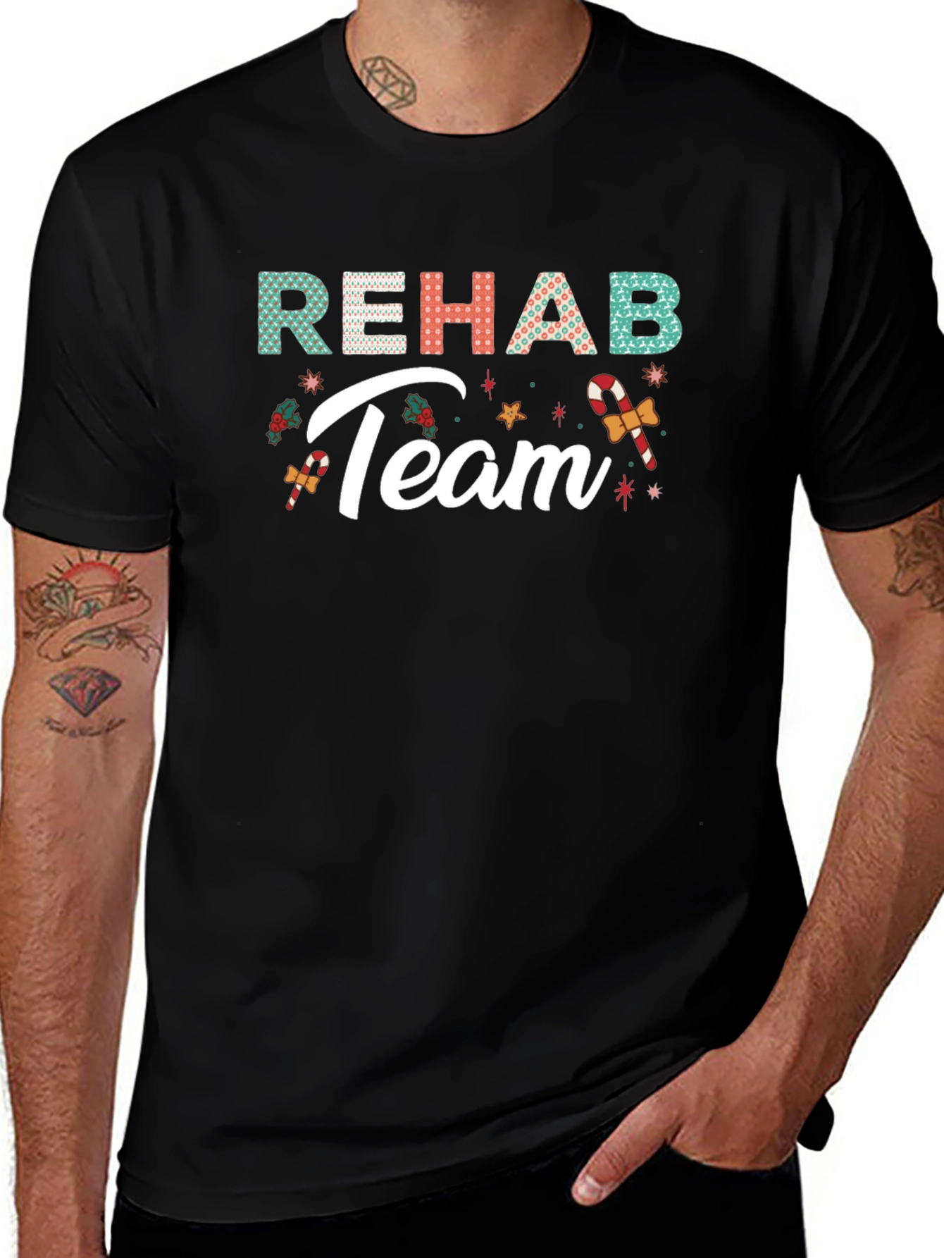 Rehab Team Christmas Holiday Graphic Tee