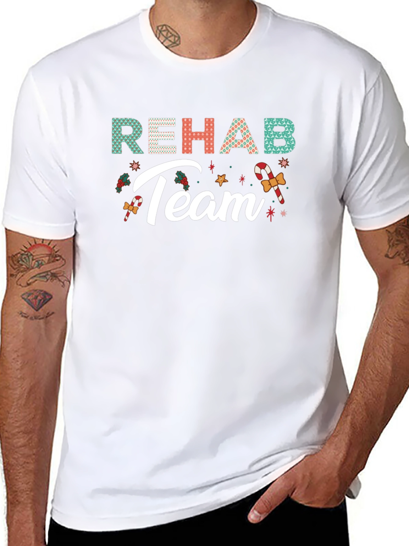 Rehab Team Christmas Holiday Graphic Tee