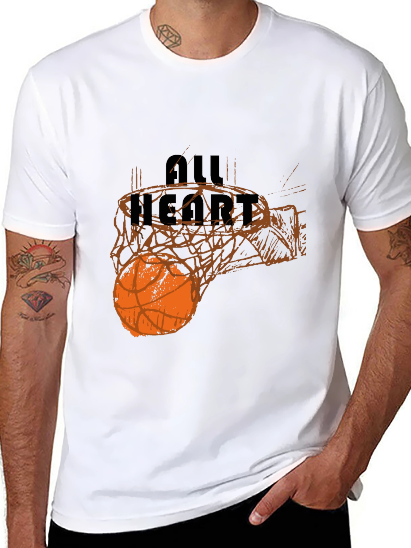 All Heart Basketball Graphic Tee
