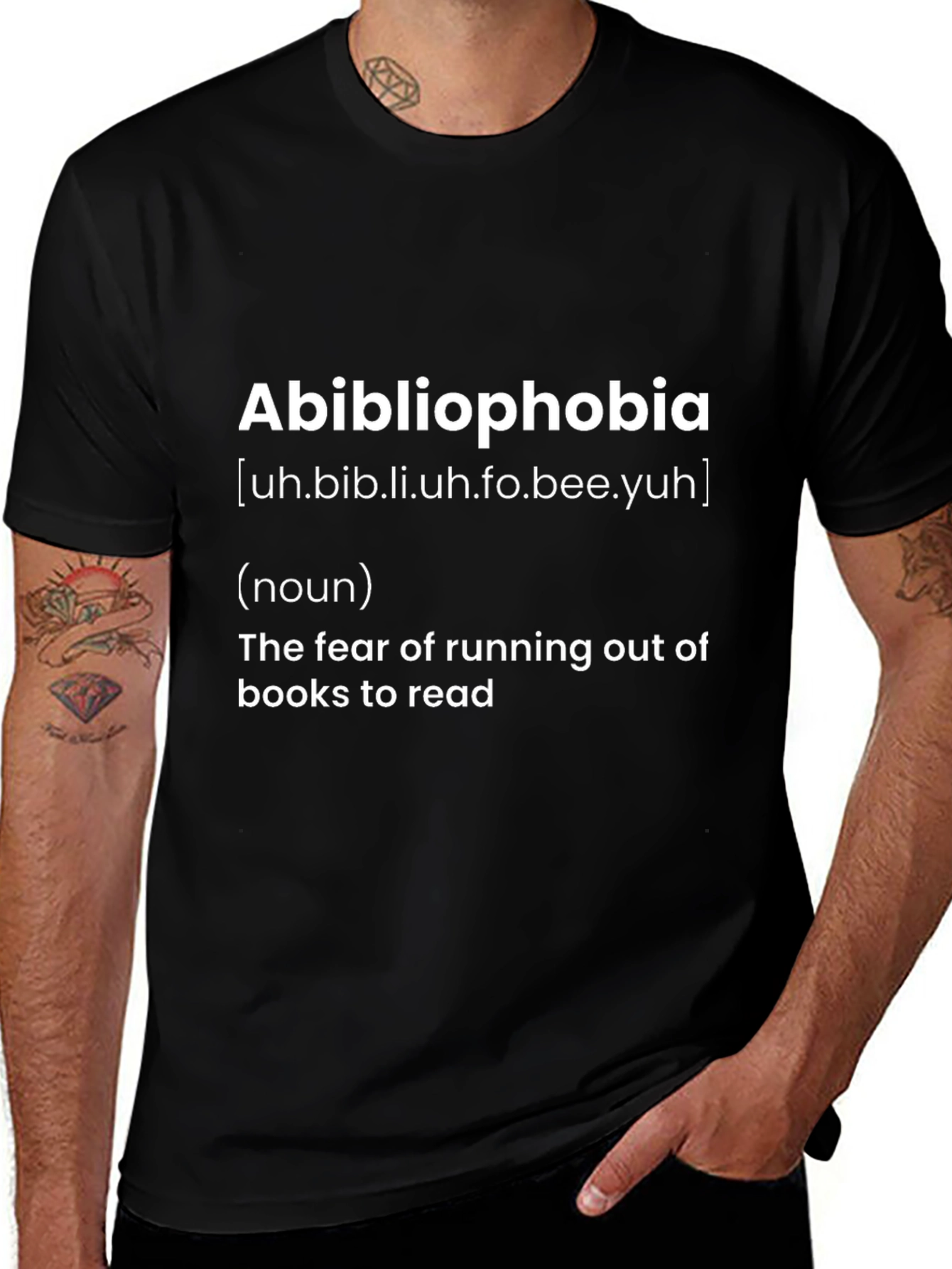 Abibliophobia Definition T-Shirt - Funny Book Lover Gift