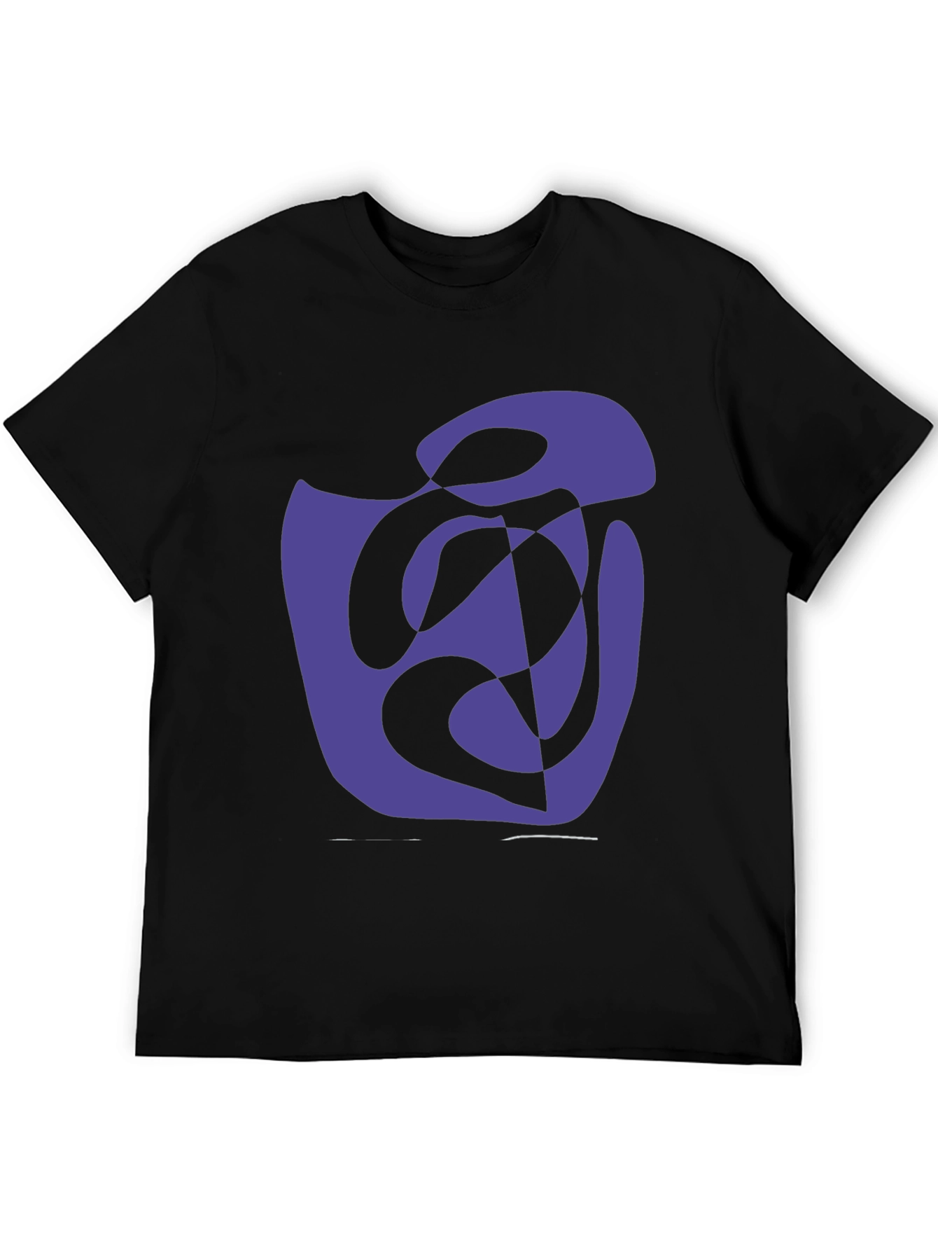 Abstract Graphic Print T-Shirt - Casual Black Tee