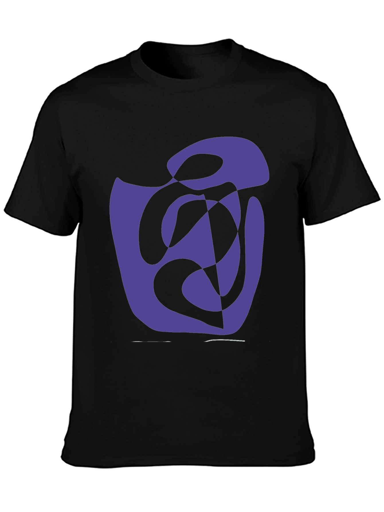 Abstract Graphic Print T-Shirt - Casual Black Tee