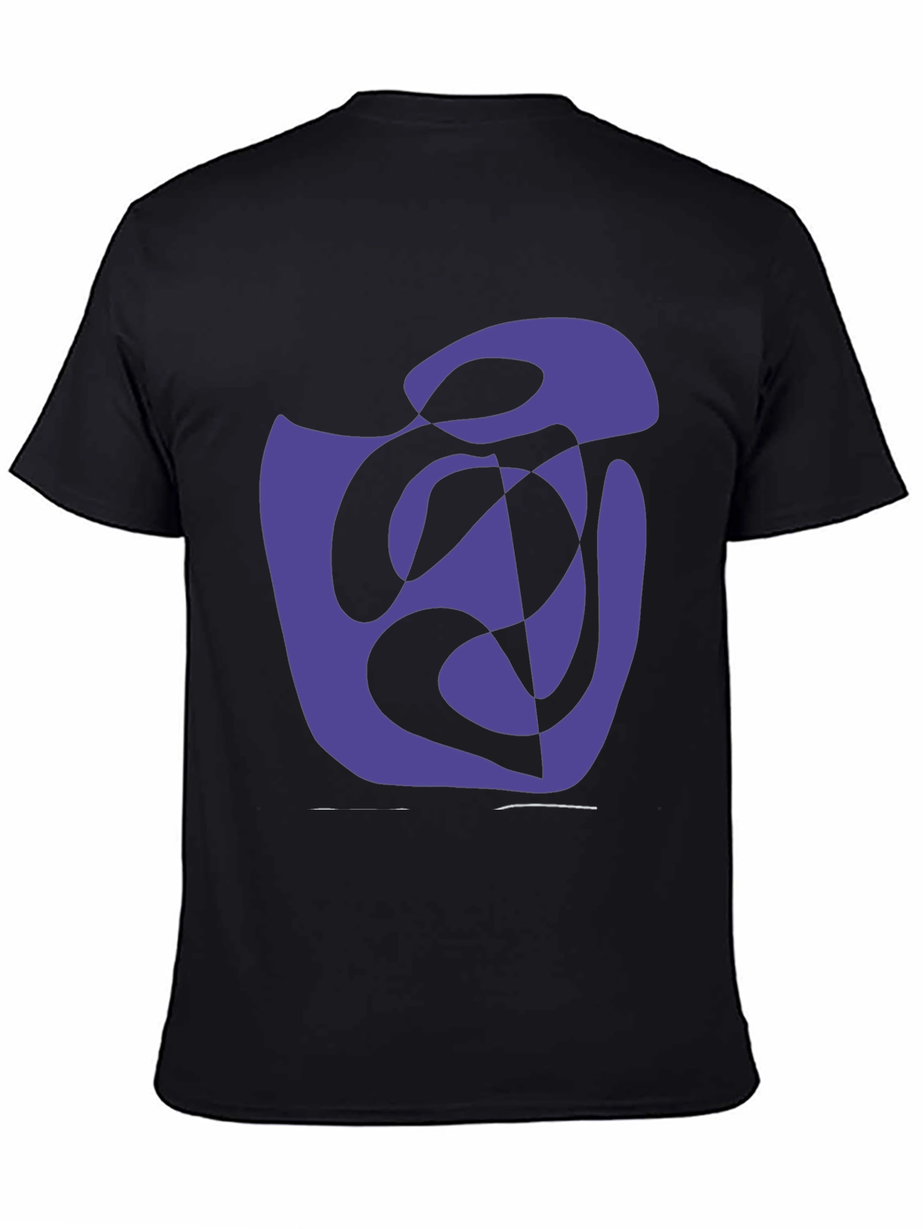 Abstract Graphic Print T-Shirt - Casual Black Tee