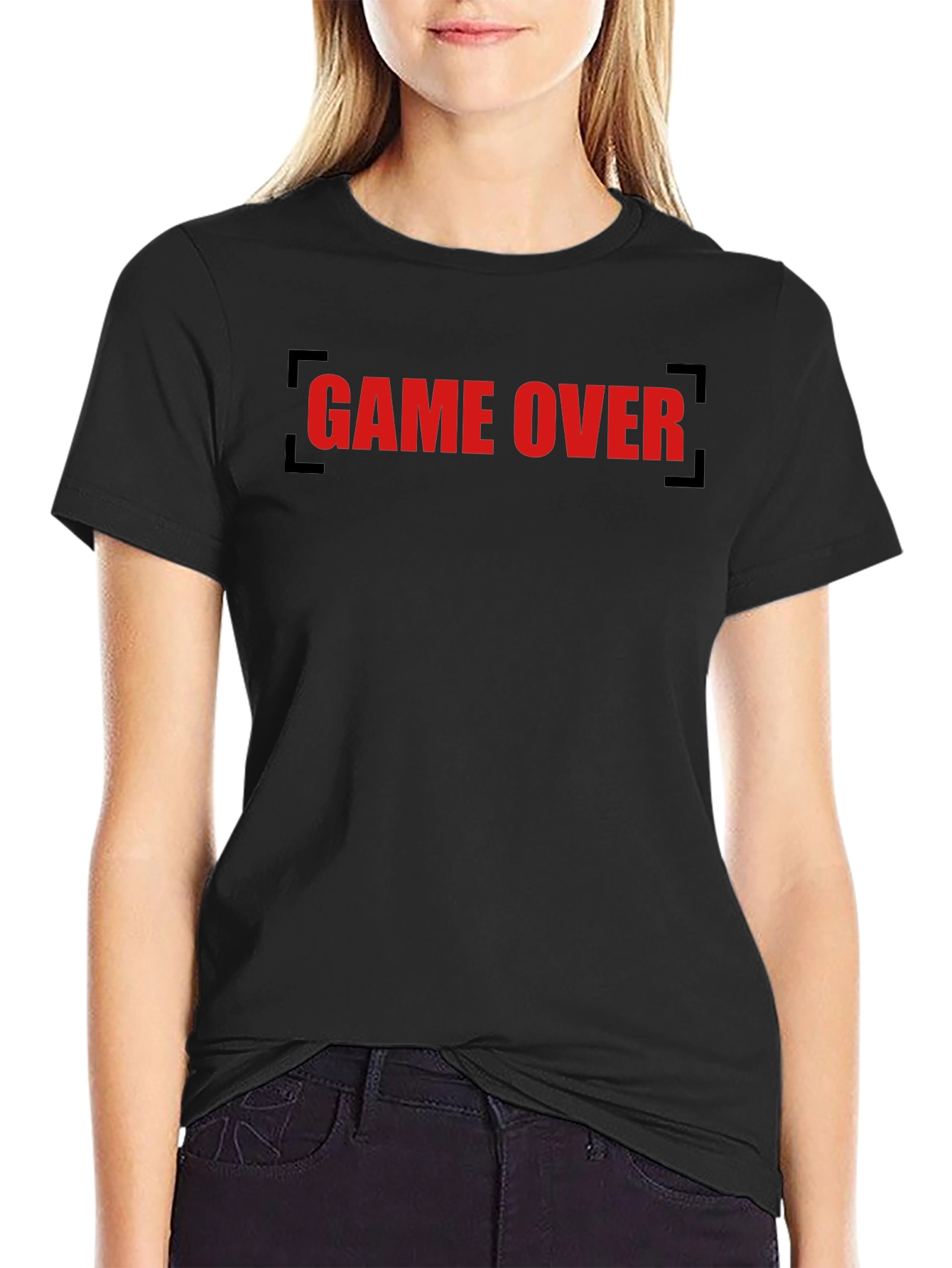 Game Over Graphic Tee - Black Cotton T-Shirt