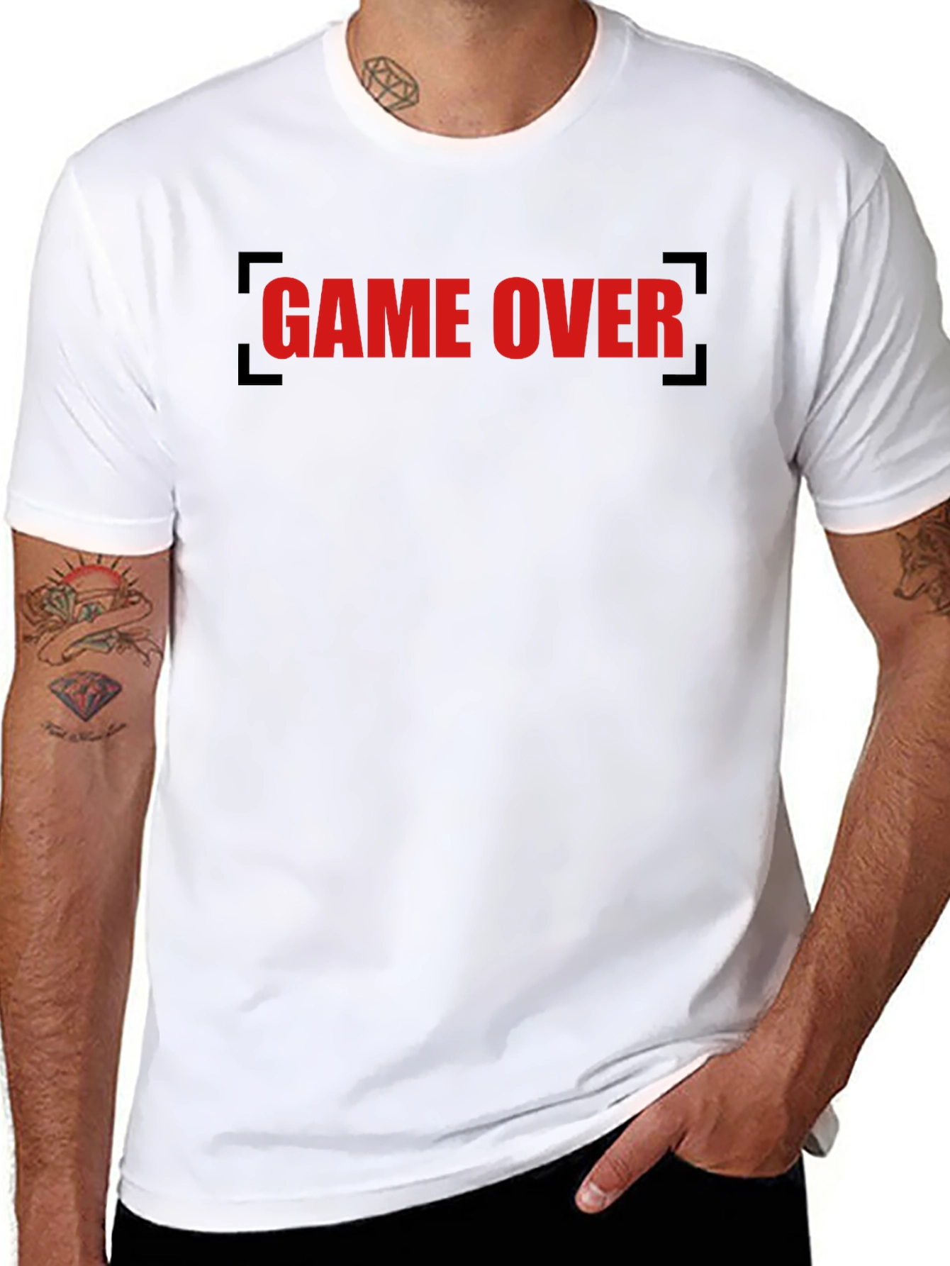 Game Over Graphic Tee - Black Cotton T-Shirt