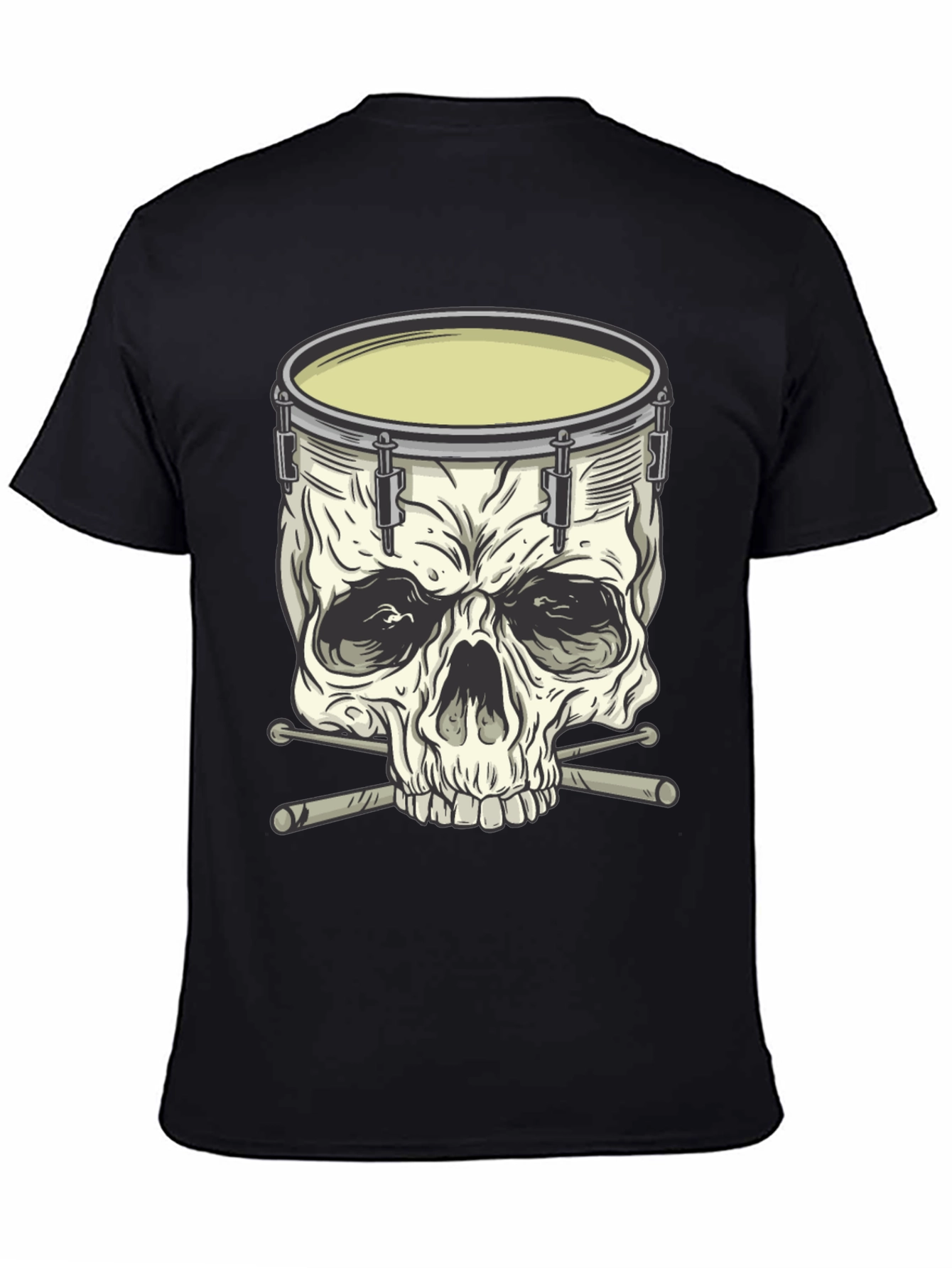 Drum Skull Graphic Tee - Rock Music Shirt