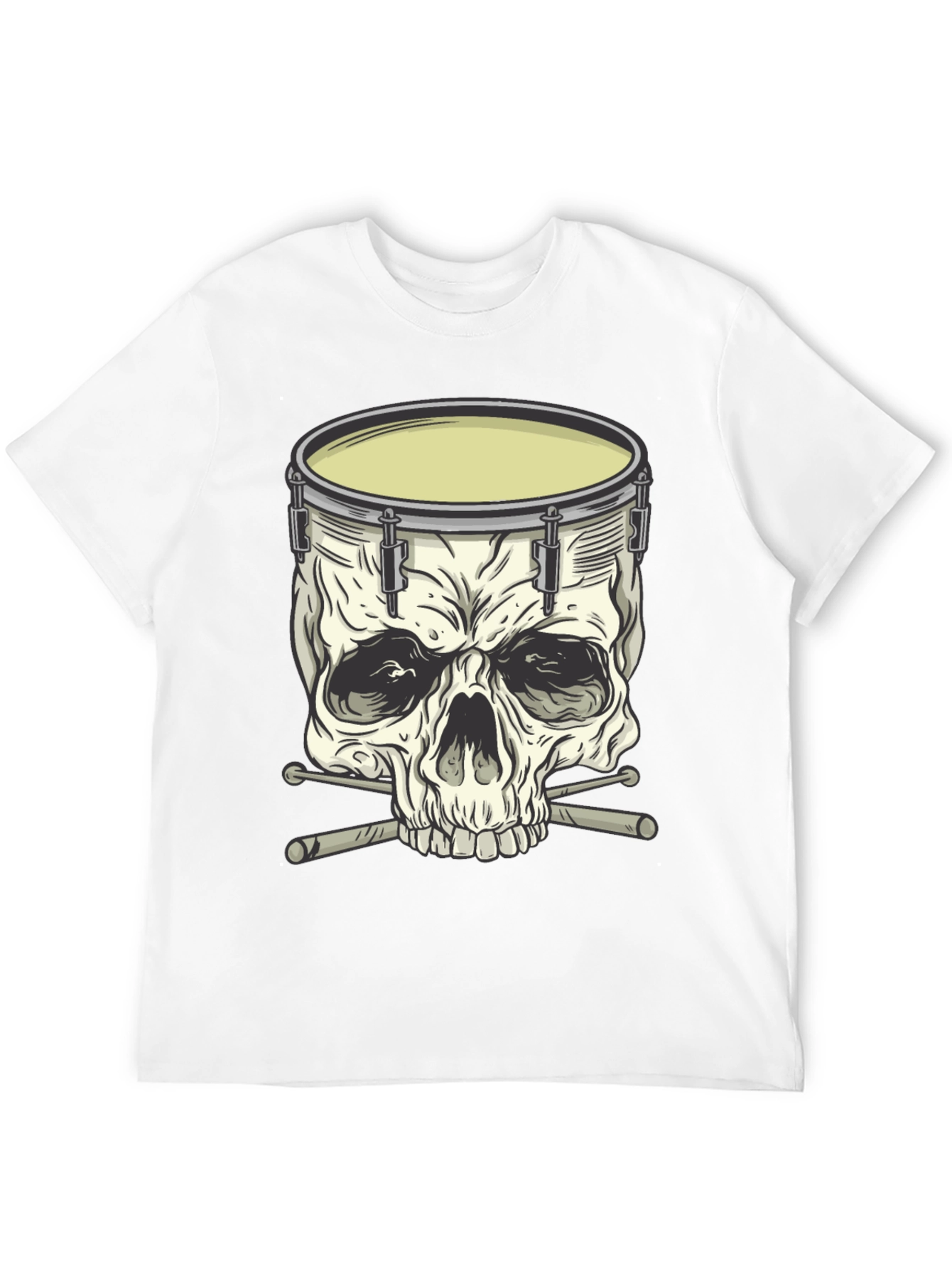 Drum Skull Graphic Tee - Rock Music Shirt