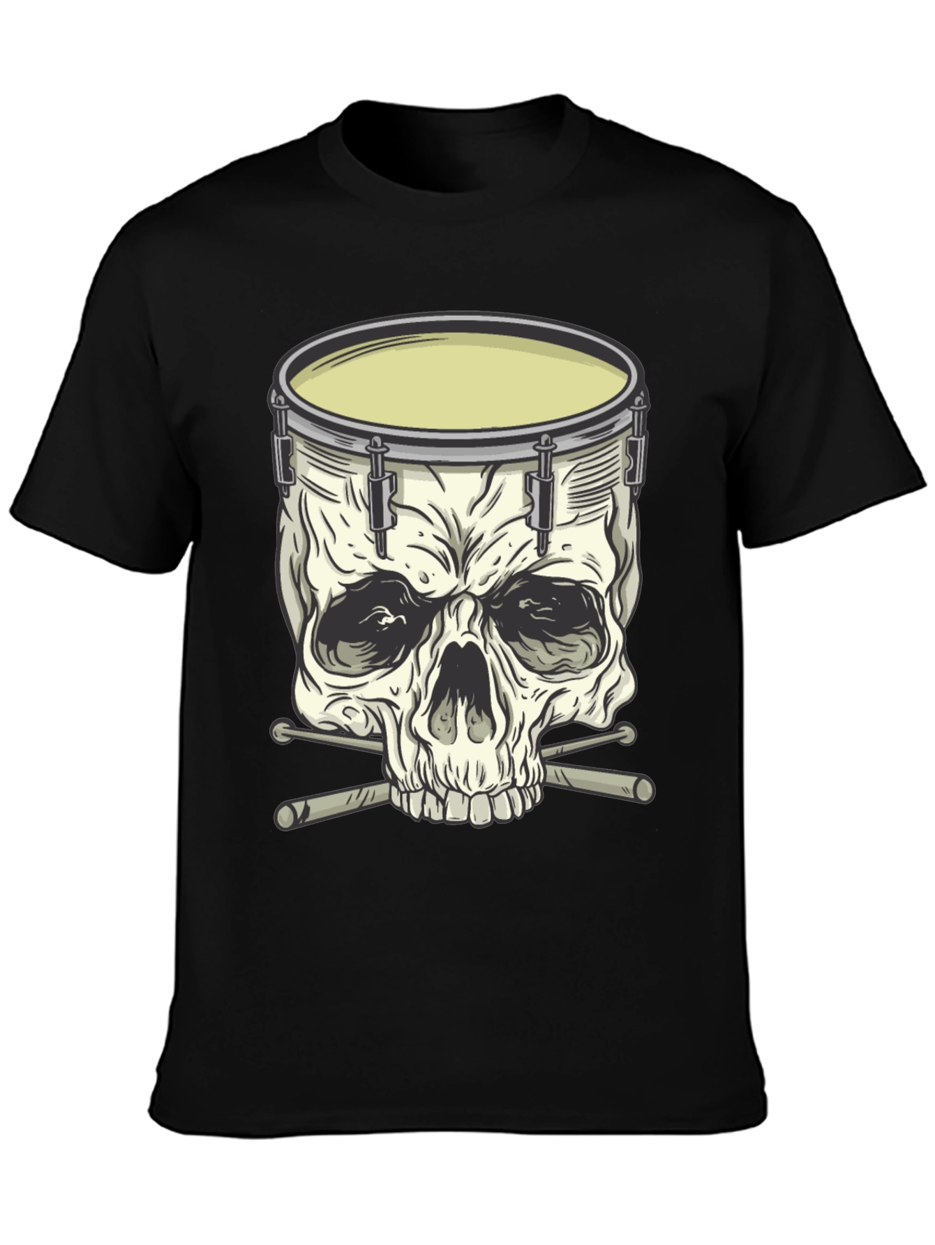 Drum Skull Graphic Tee - Rock Music Shirt