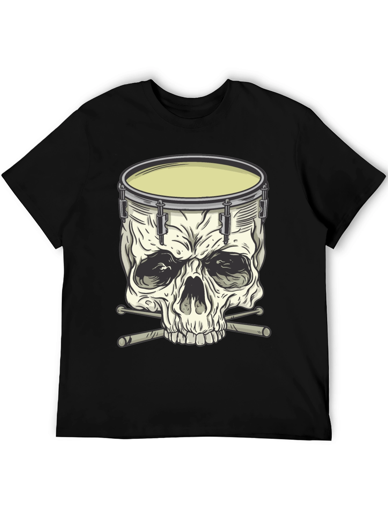 Drum Skull Graphic Tee - Rock Music Shirt
