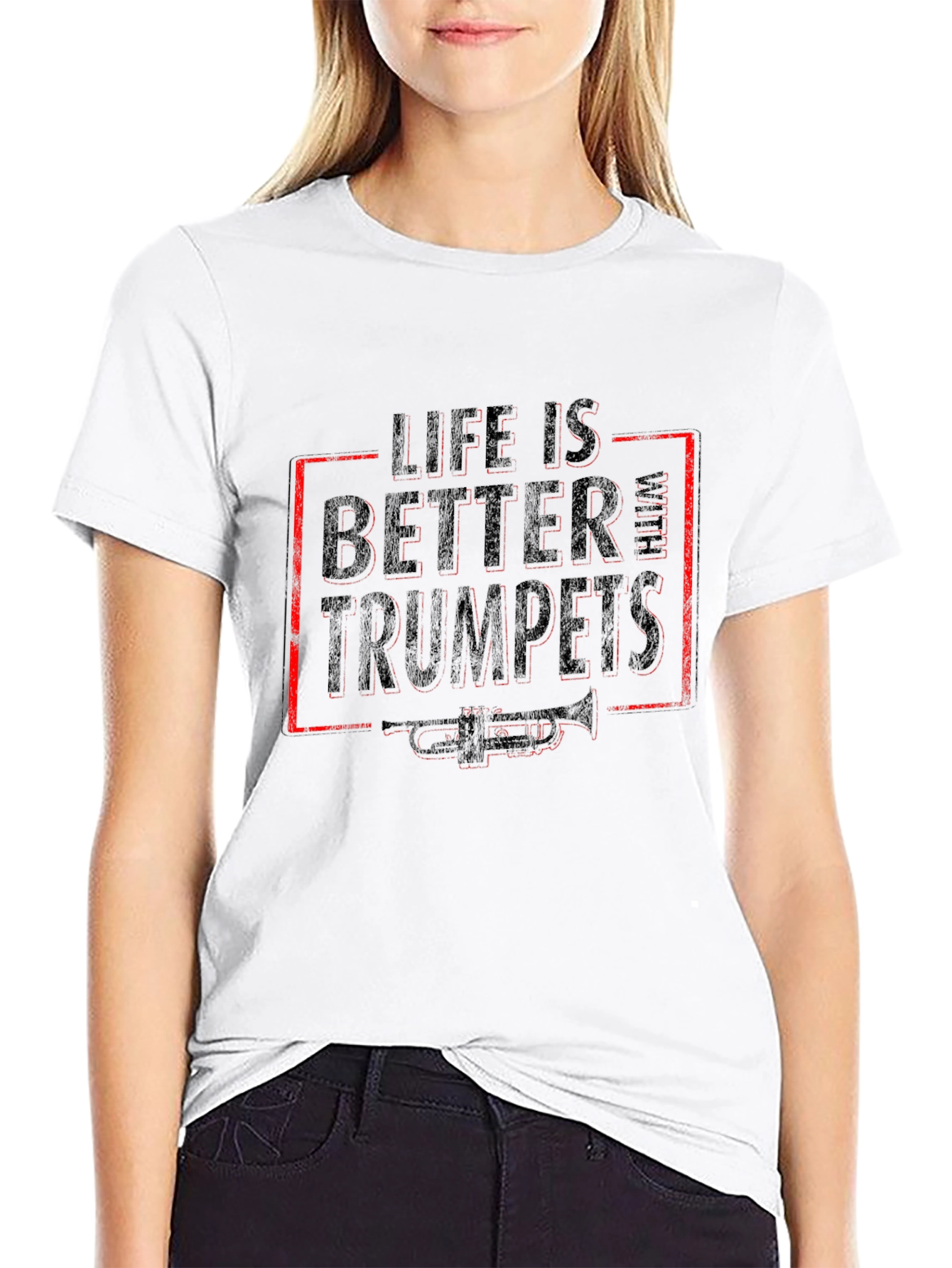 Life is Better With Trumpets Black T-Shirt