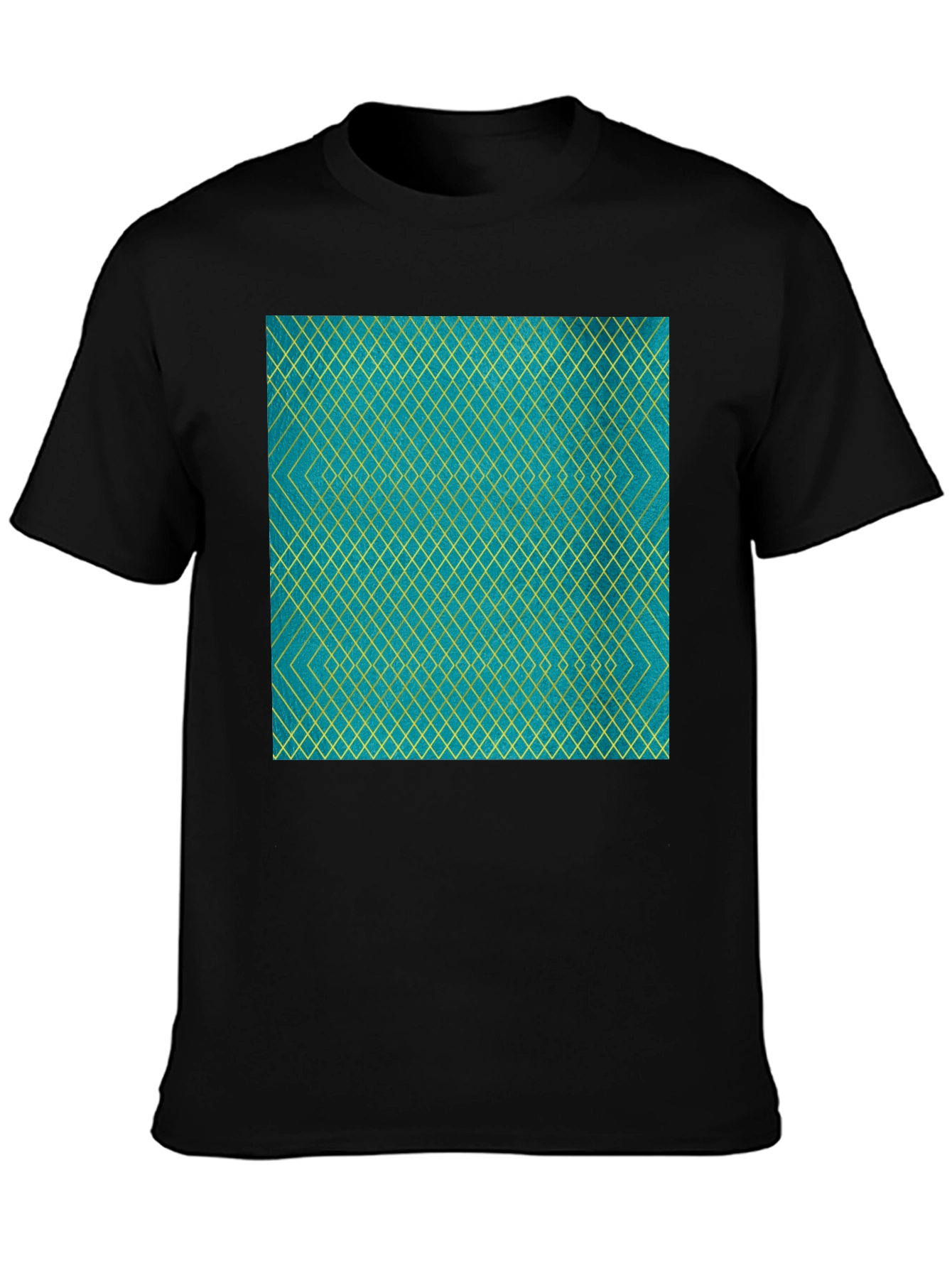Geometric Patterned Black T-Shirt