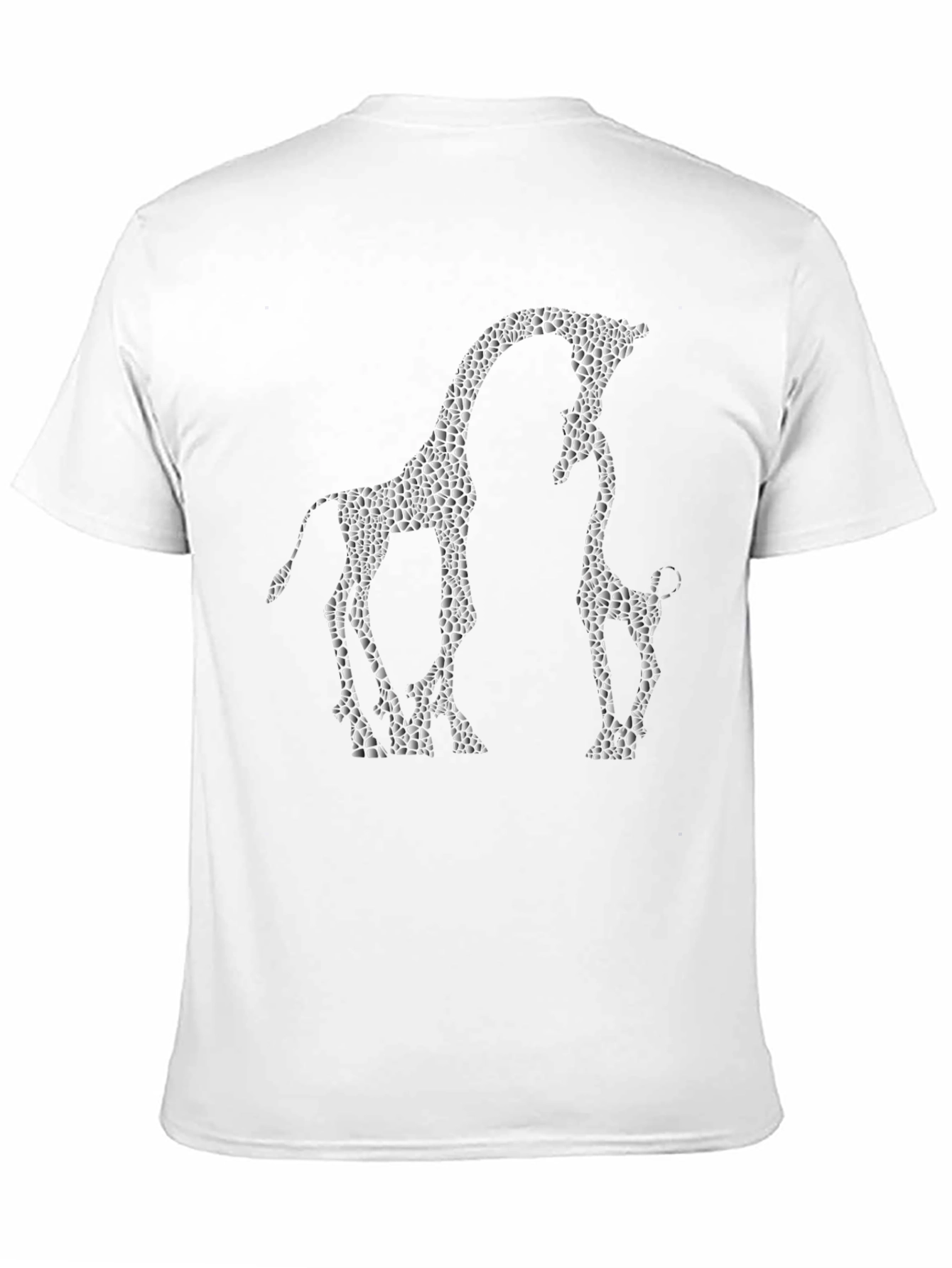 Giraffe Silhouette Mens Black Graphic Tee