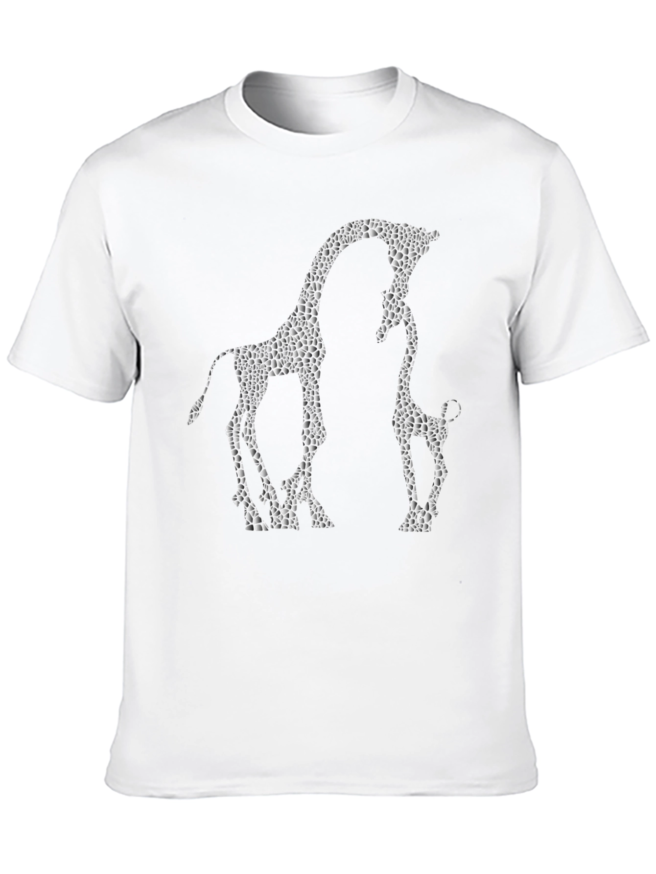 Giraffe Silhouette Mens Black Graphic Tee