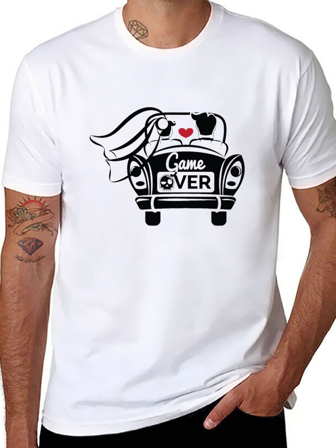 Game Over Wedding T-Shirt - Black