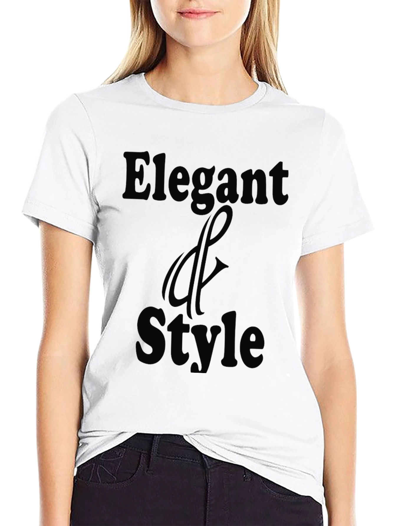 Elegant & Style Black Graphic T-Shirt