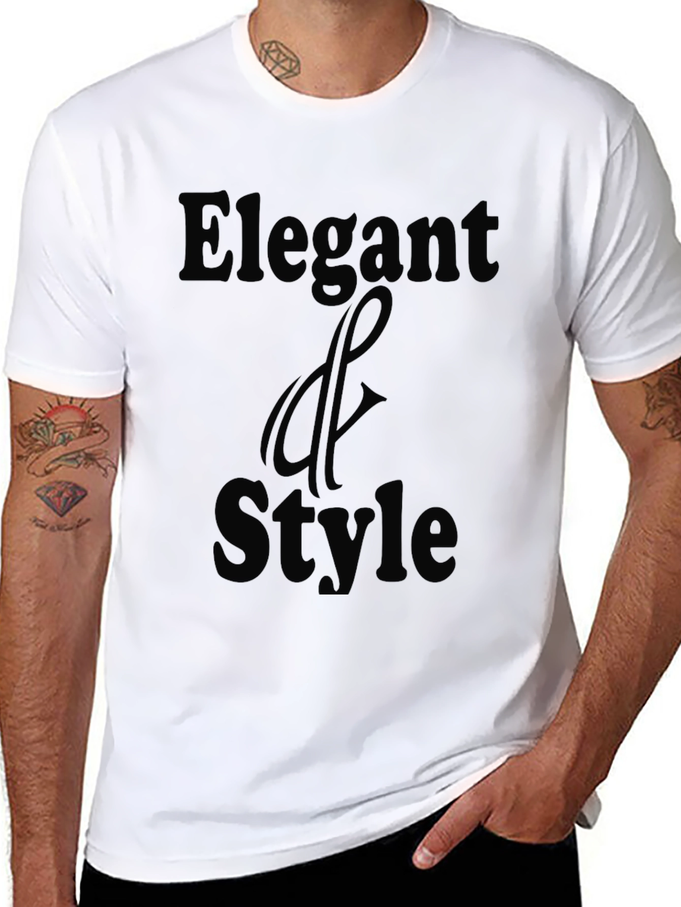 Elegant & Style Black Graphic T-Shirt