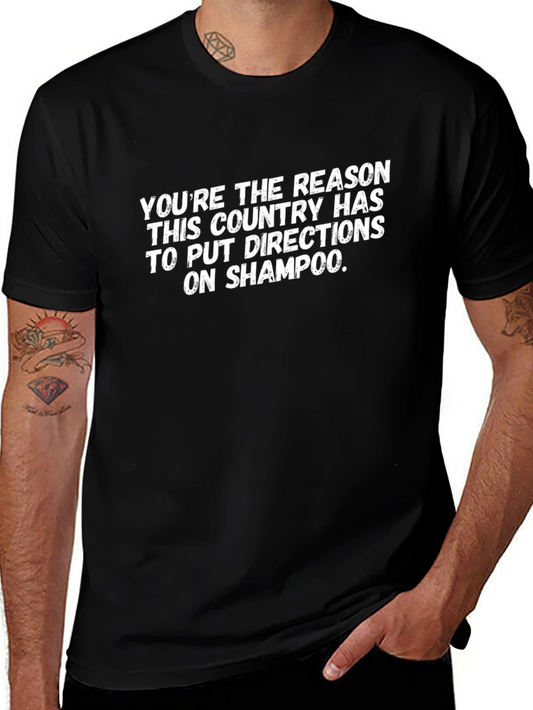 Funny Sarcastic T-Shirt: Directions on Shampoo
