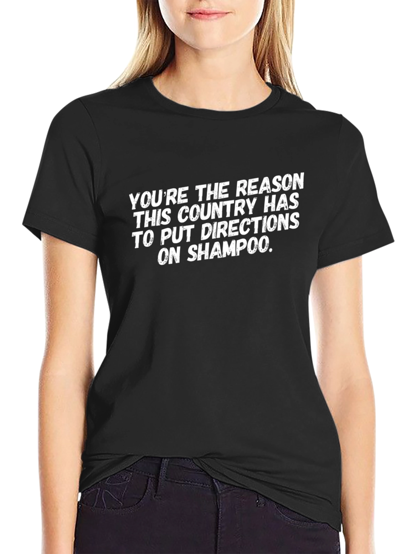 Funny Sarcastic T-Shirt: Directions on Shampoo