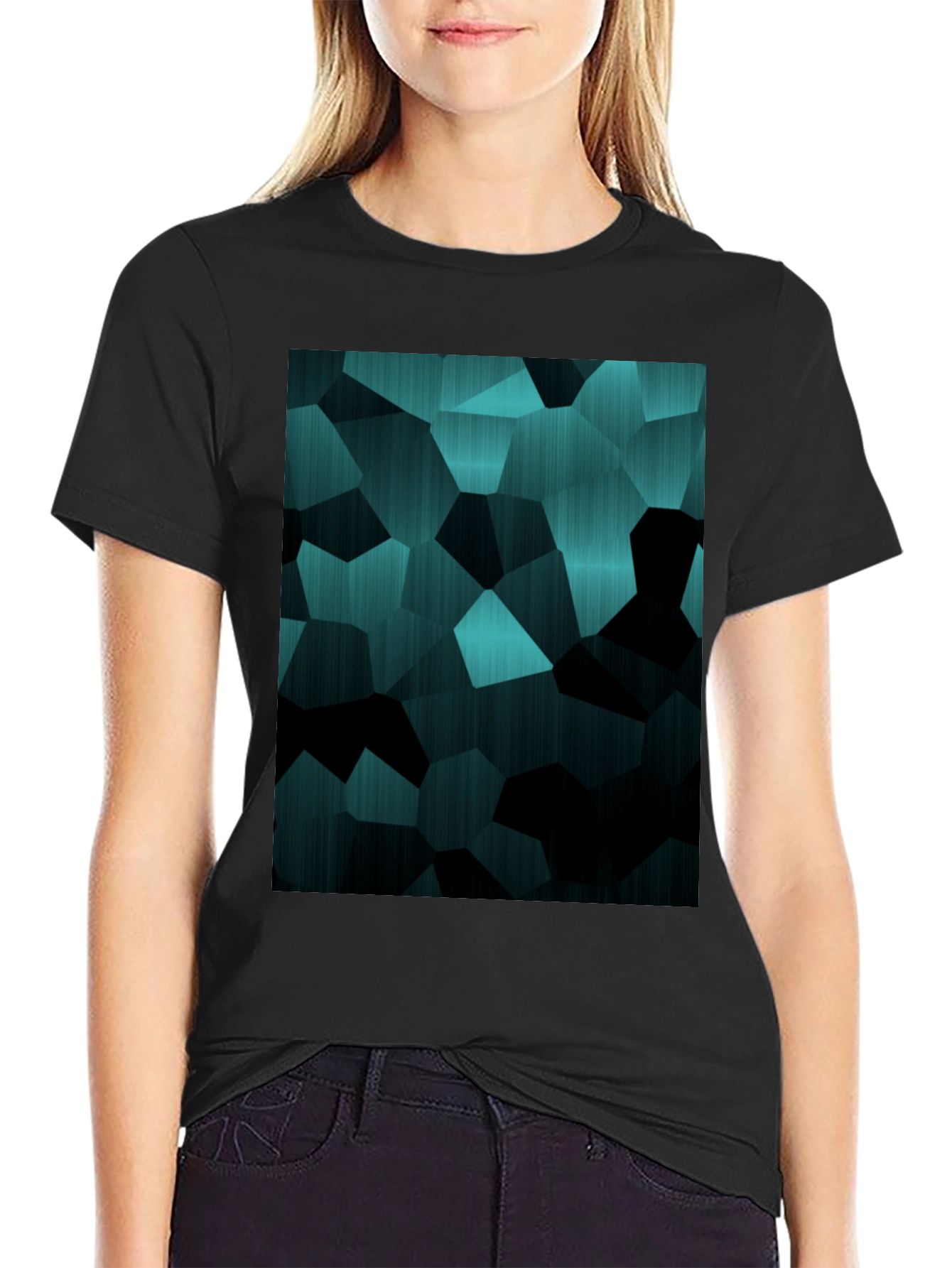 Abstract Geometric Black T-Shirt