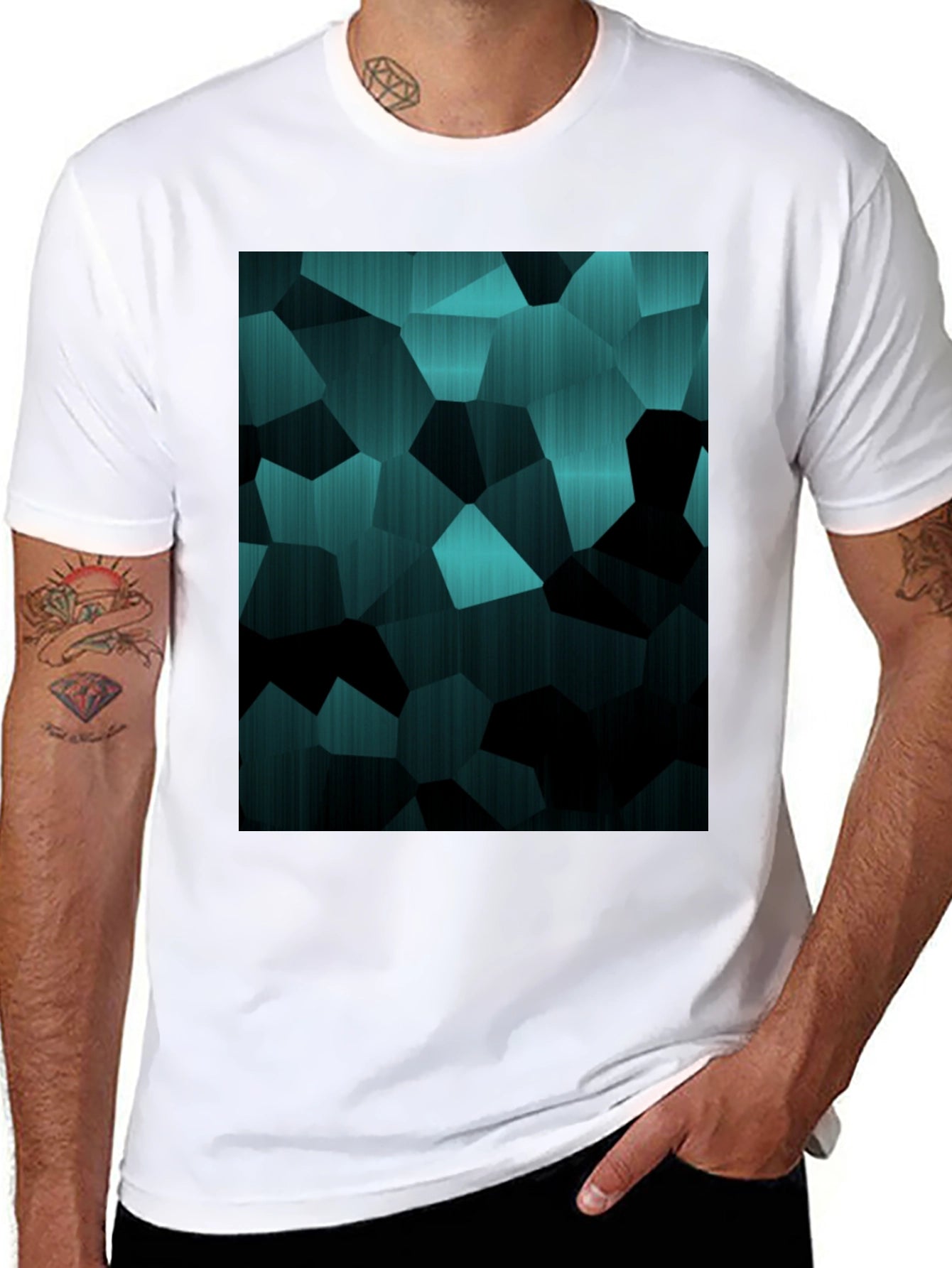 Abstract Geometric Black T-Shirt