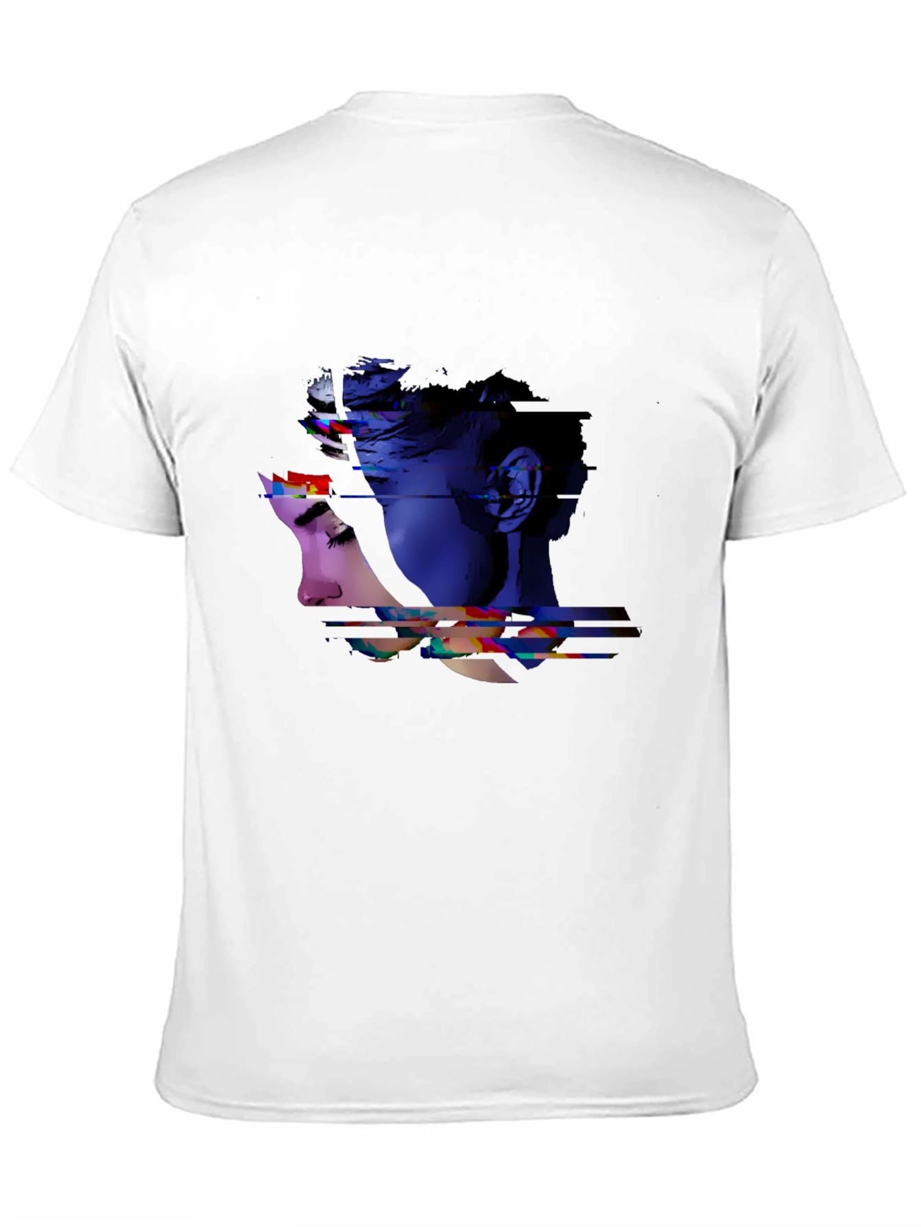 Abstract Portrait Graphic Print Black Tee