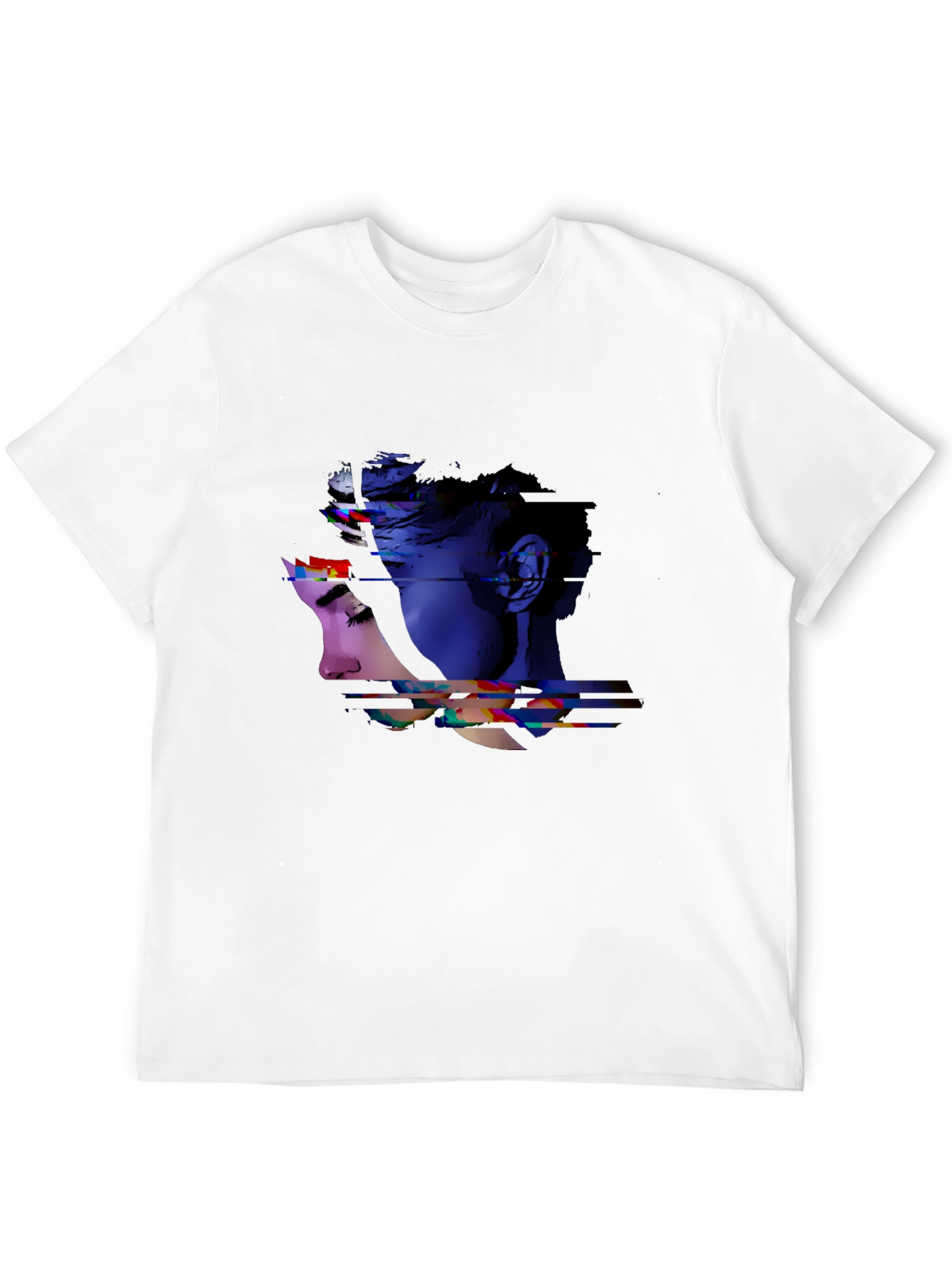 Abstract Portrait Graphic Print Black Tee