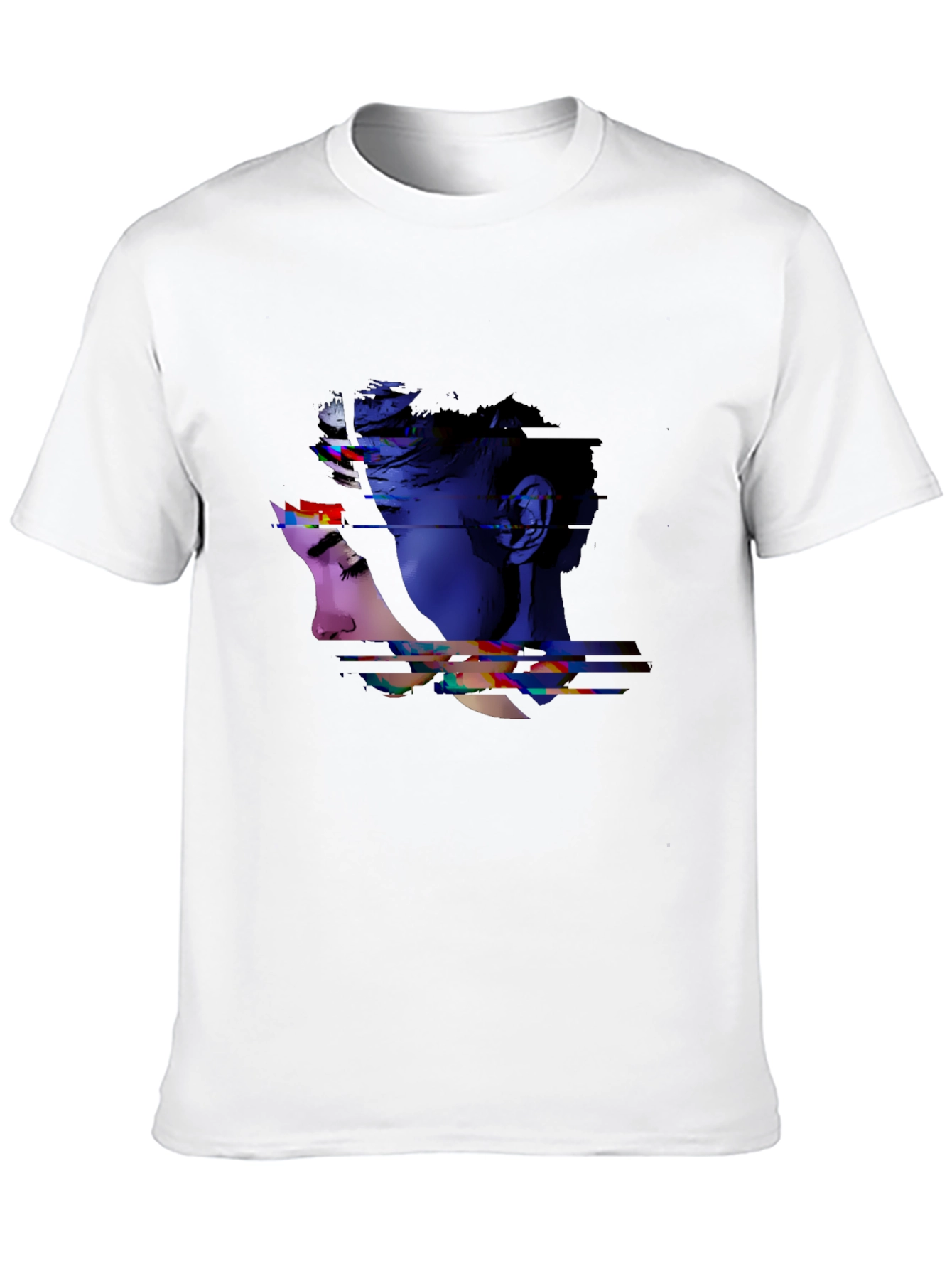 Abstract Portrait Graphic Print Black Tee