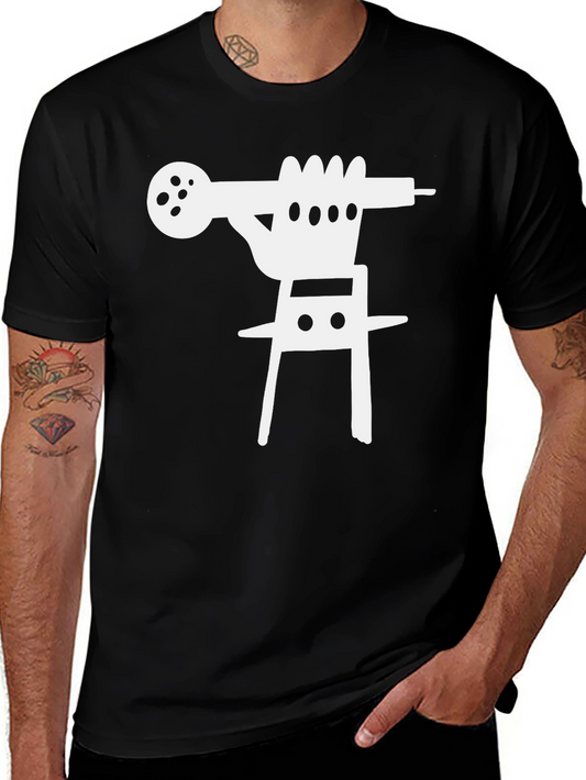 Abstract Graphic Print Tee - Black