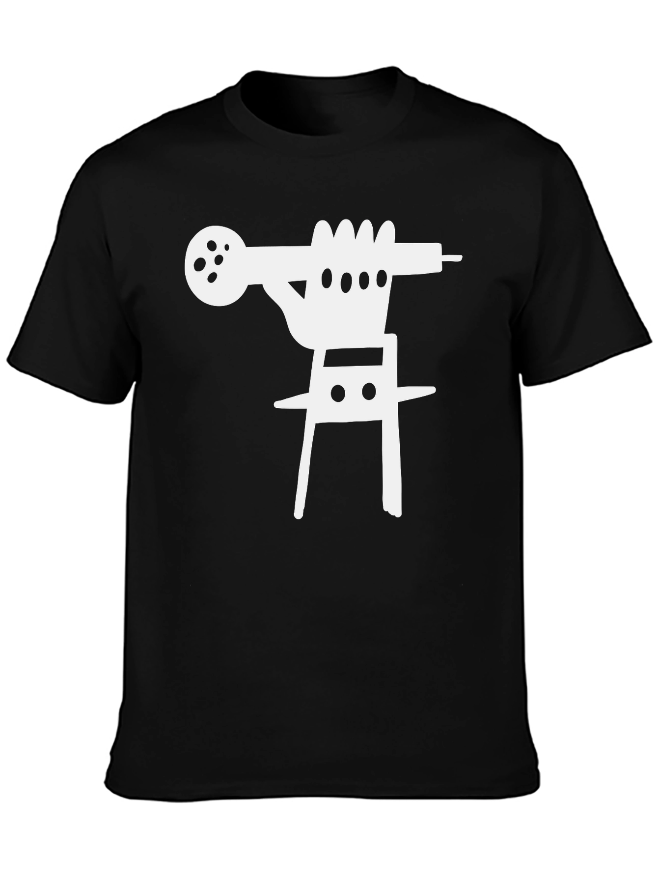Abstract Graphic Print Tee - Black