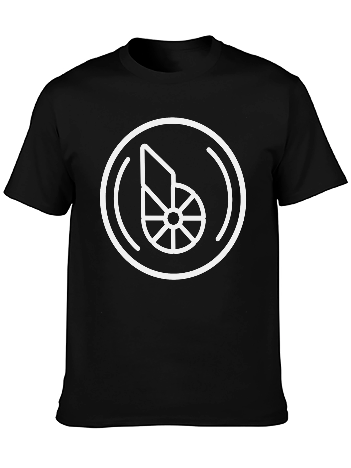 Geometric Circle Graphic Tee - Black