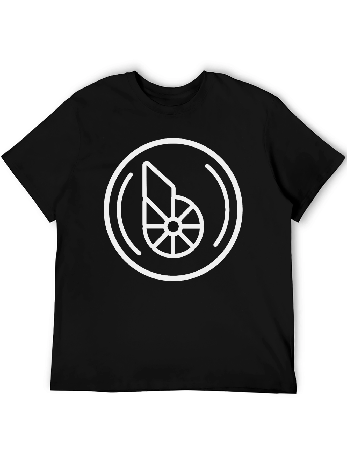 Geometric Circle Graphic Tee - Black